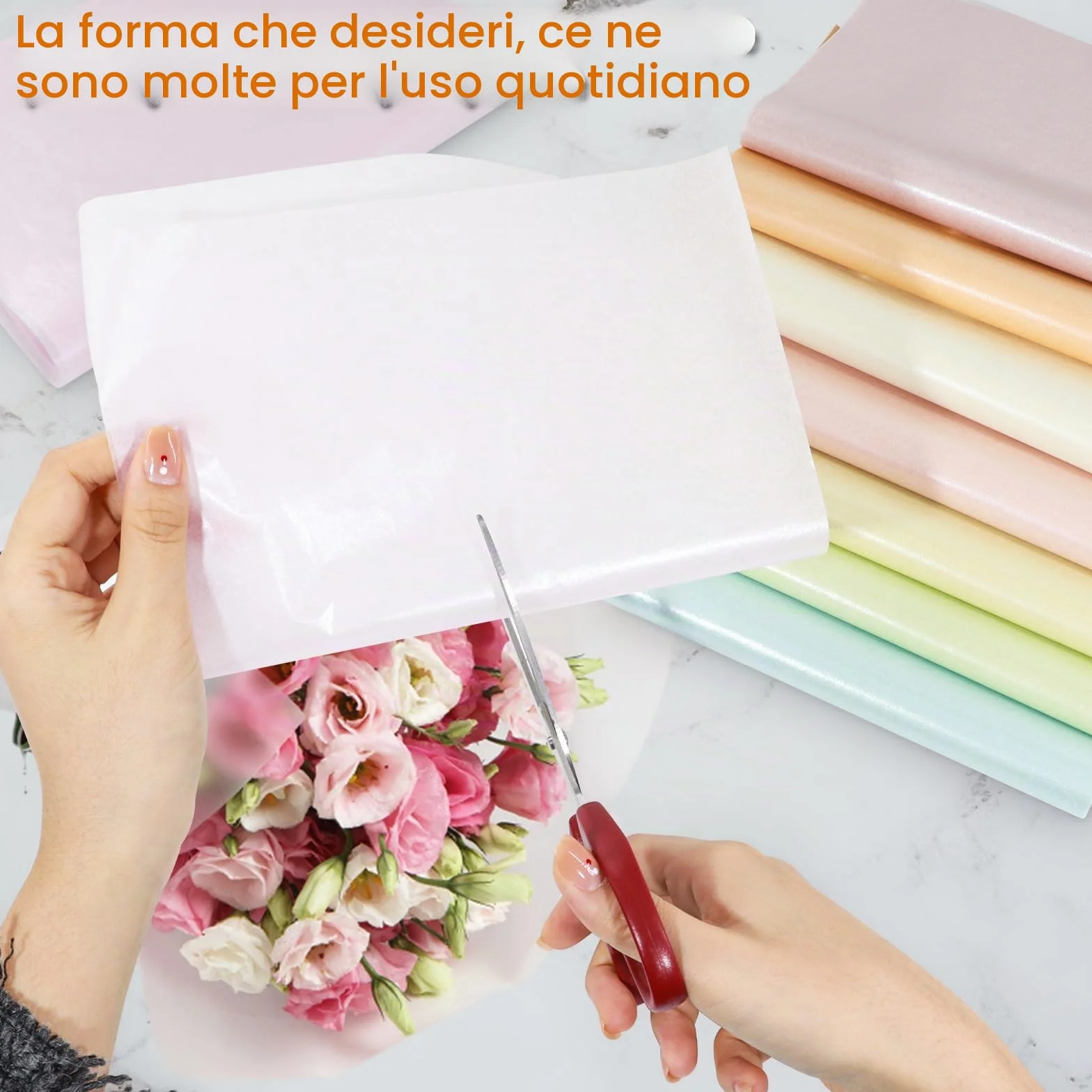 Carta Velina Metallizzata 160 Fogli 21x30 cm per Artigianato Decorazione