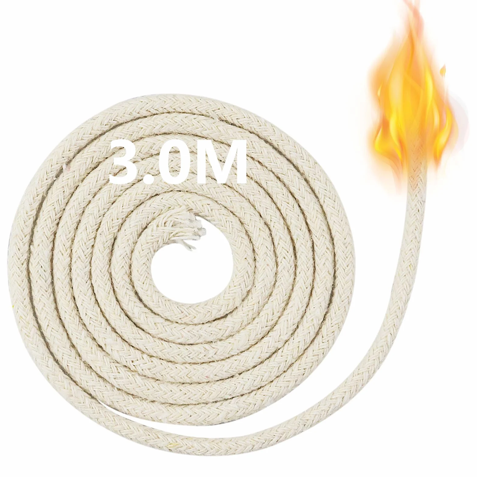 3 metri per lampade ad olio, stoppino da 4 mm, stoppino per candele intrecciato in cotone, stoppino per candele per lampade ad olio e candele, fai da te, produzione artigianale di candele, 100 cm*2
