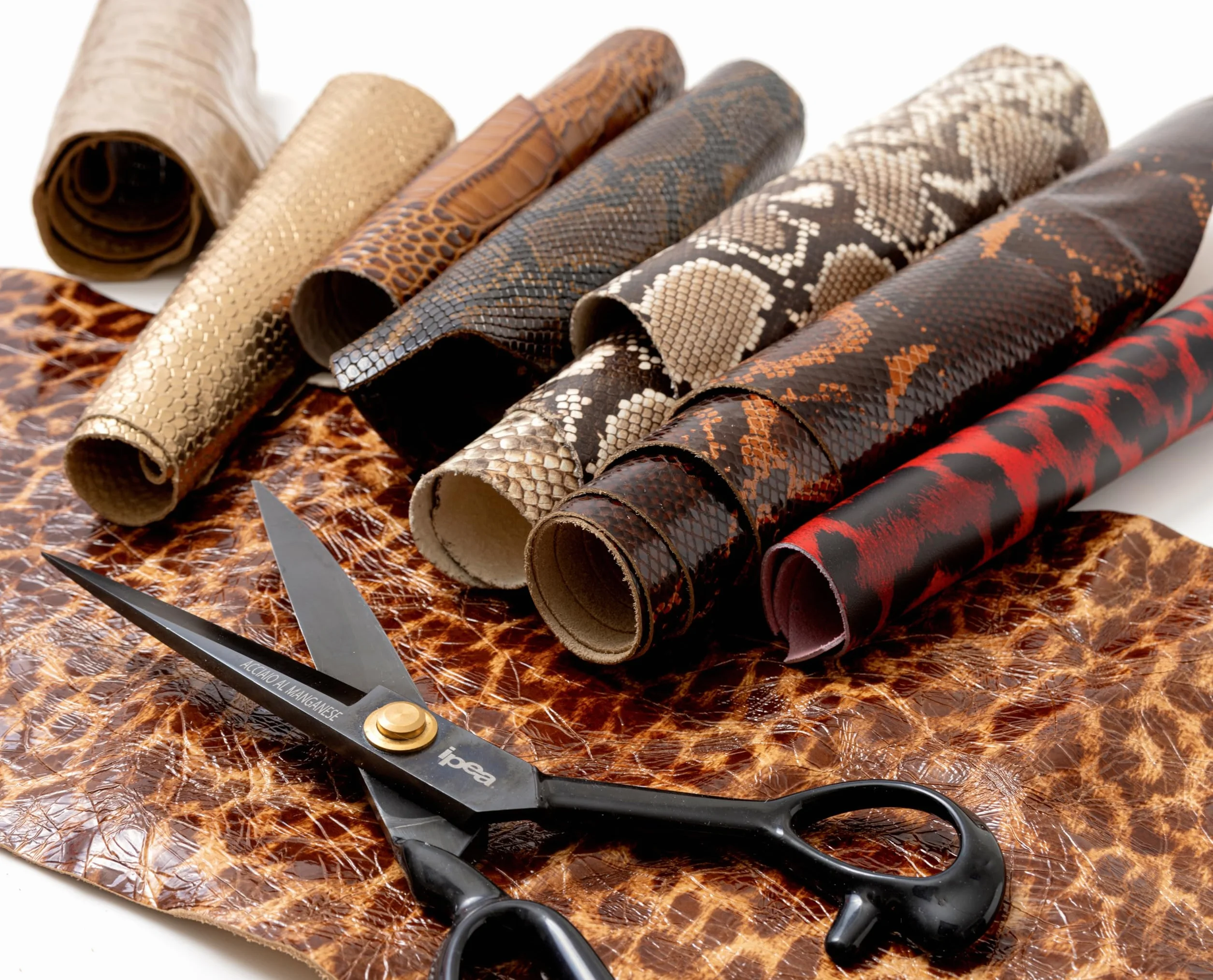 IPEA Ritagli di Vera Pelle Stampata Animalier Serpente Pitone Made in Italy