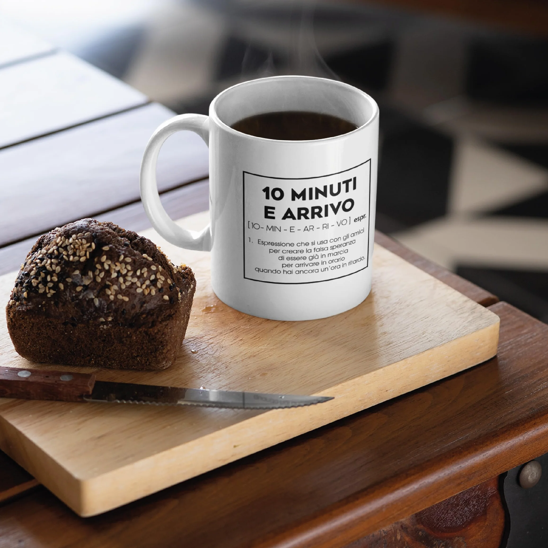 Gesar Tazza Divertente da Ufficio "10 Minuti e Arrivo" Idea Regalo Originale