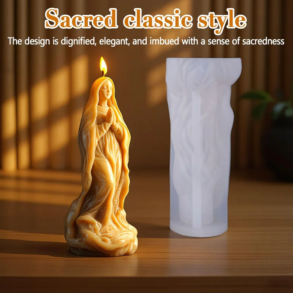 Stampi in Silicone per Statuette Religiose, 3D Stampo per Candele per Pasqua, Stampi per Decorazioni per la Casa e Creazione di Candela Fai Da Te, Decorazione di Torte e Sapone