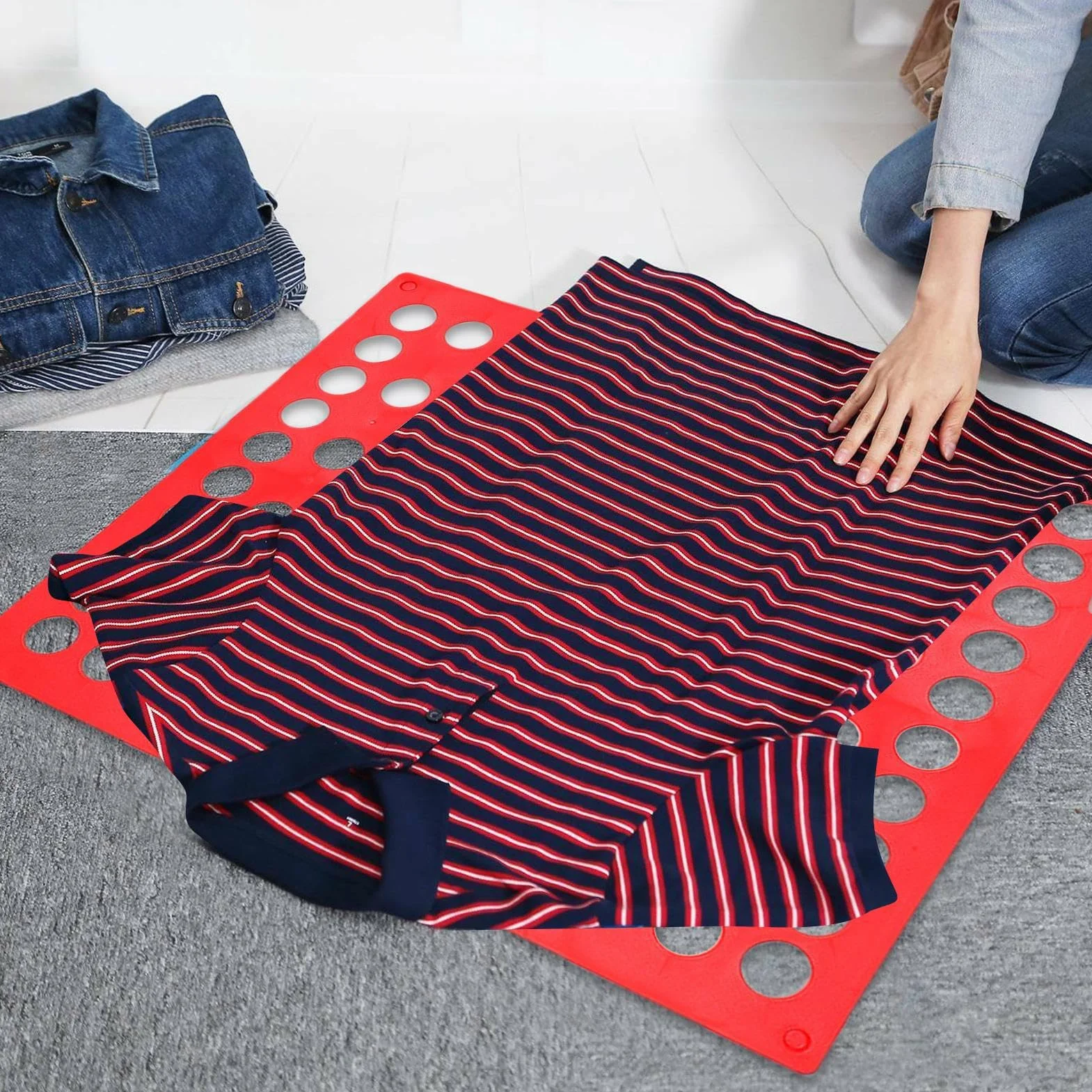 Piegabiancheria per Abbigliamento | Assistente Piegatura Magliette e Vestiti - Accessorio Pieghevole Rapido Per Organizzare Biancheria In Casa, Viaggi E Cameretta Per Adulti E Bambini