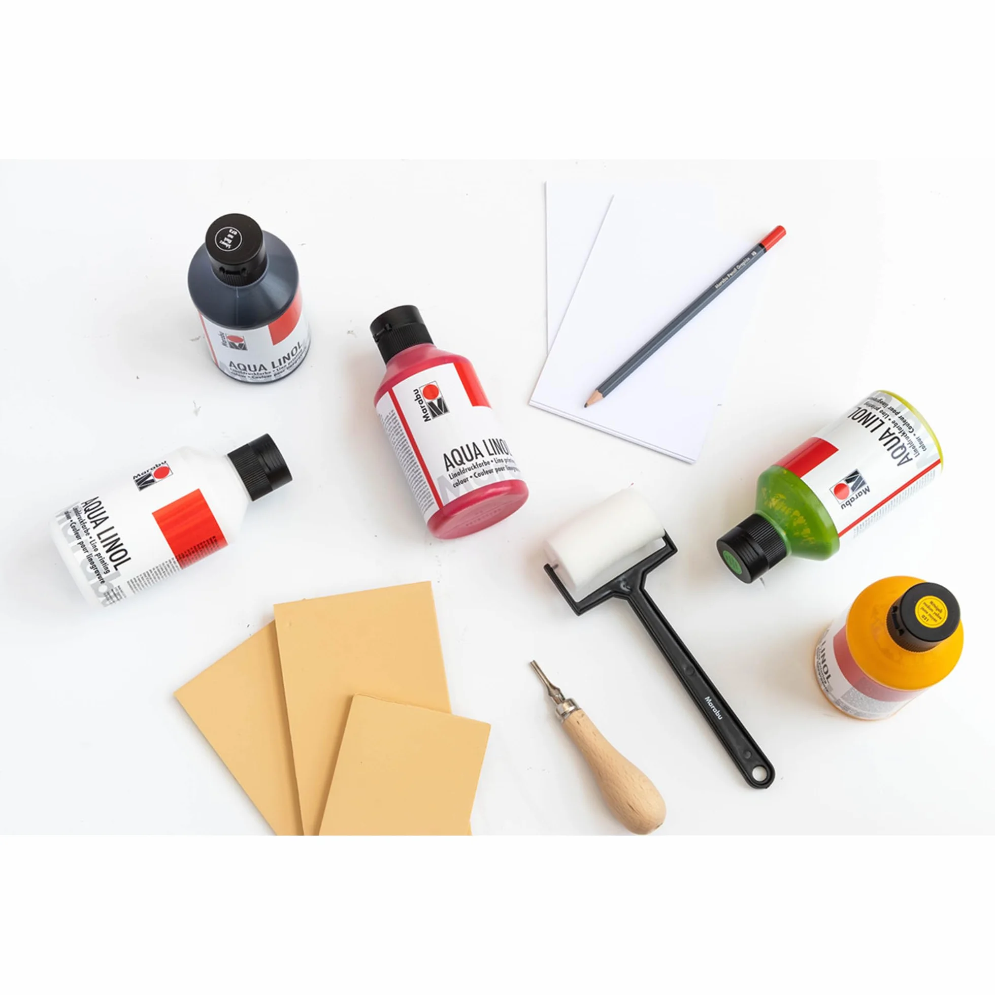 Marabu 15100013073 Inchiostro per stampa lino a base d'acqua nero 250 ml
