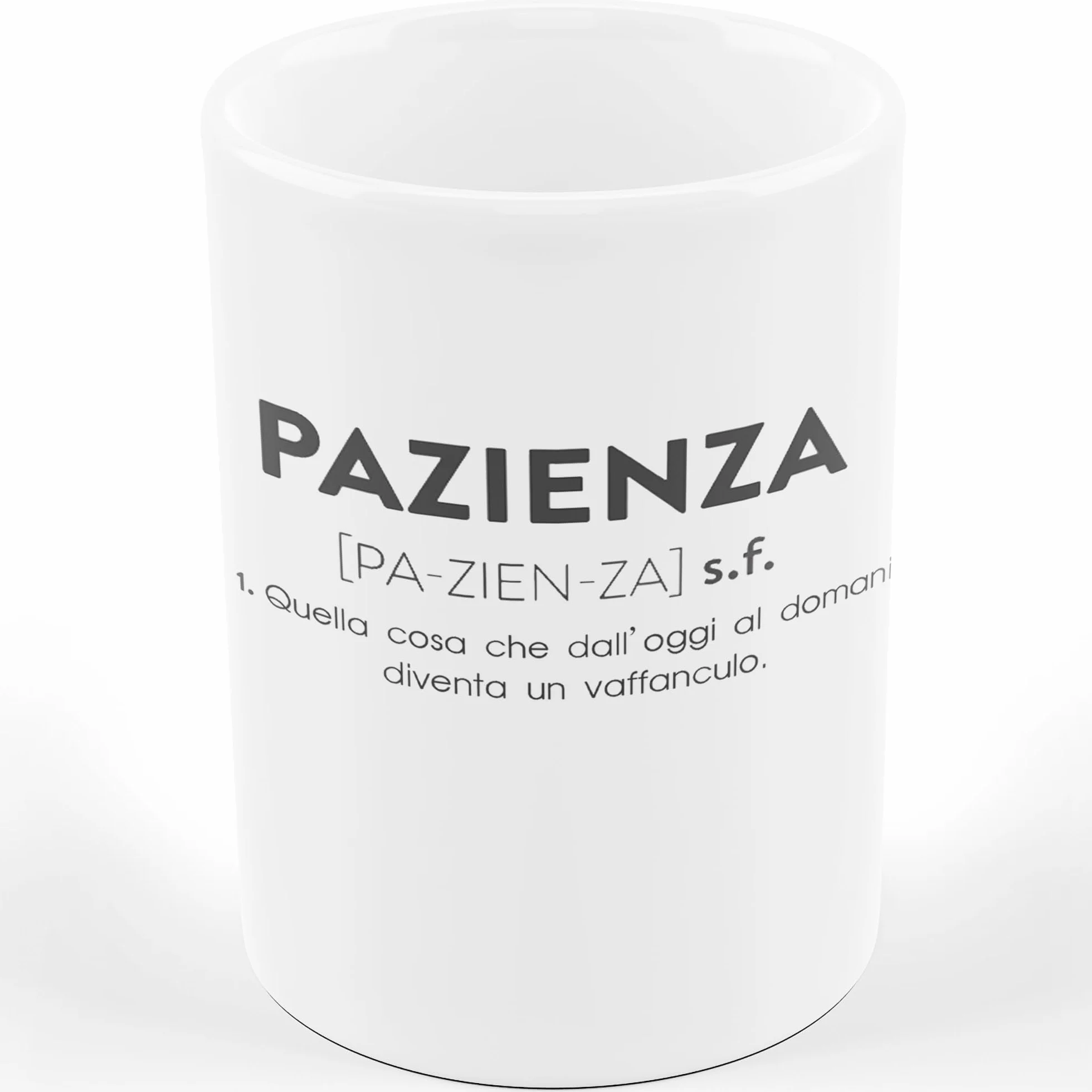 AL PRODUCTION Ceramica Tazza Mug PAZIENZA Regalo Compleanno Humor