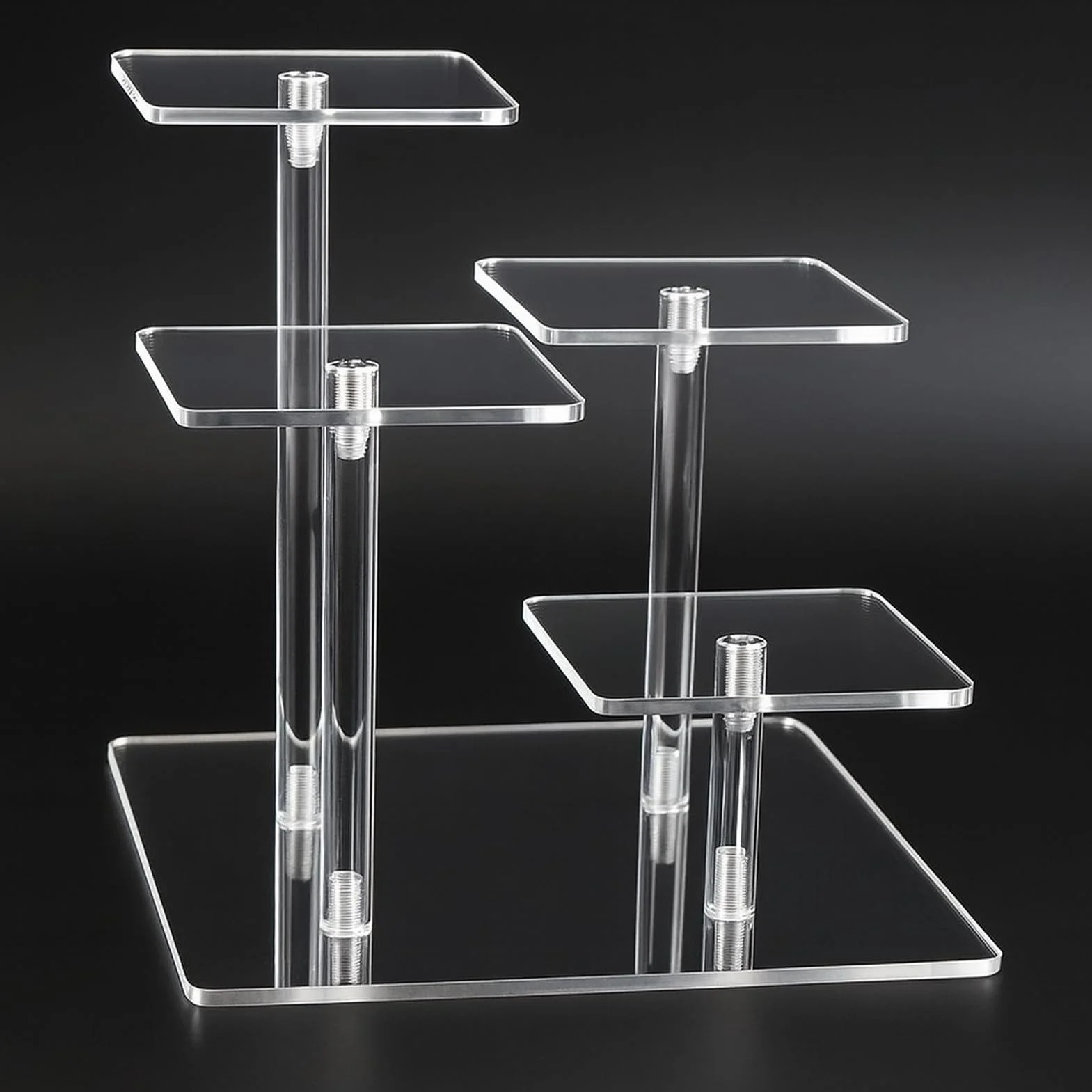 Espositore in Acrilico, Espositore Profumi Trasparente Riser i, Stand Multi-Livello per Cupcake, Dessert, Cosmetici e Collezionabili, Supporto Robusto e Facile da Montare,