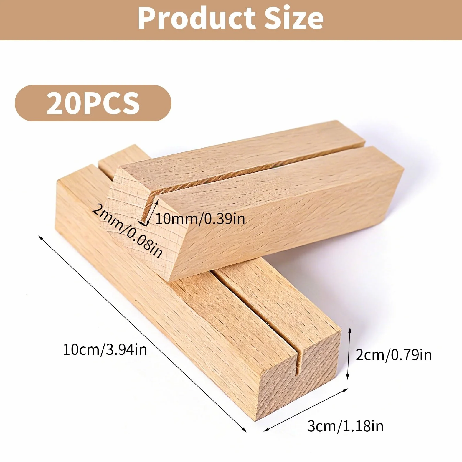 20 Pezzi Portacarte in Legno, Segnaposto da Tavolo, Supporto Foto Cartoline, Porta Biglietti Visita, Porta Menu in Legno per Matrimoni, Ristoranti, Banchetti e Feste