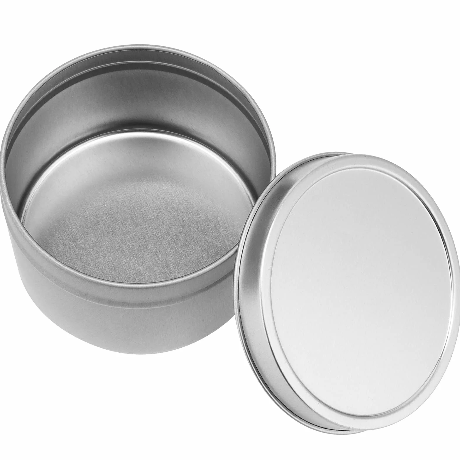 HAKZEON 24 barattoli di latta per candele da 226,8 g con coperchio, in metallo, per la realizzazione di candele fai da te, progetti artistici e artigianali