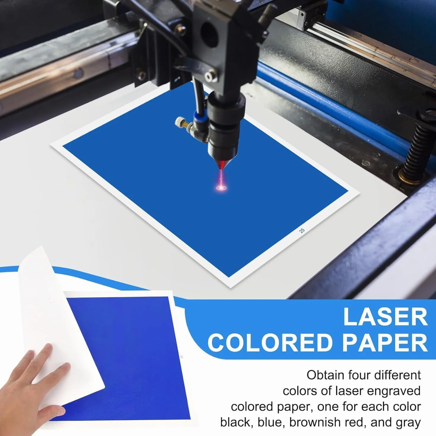 10 fogli di carta multicolore per incisione laser, non metallica, per fai da te, ceramica e pietre, ideale per incisori e progetti artigianali, 27 x 39 cm