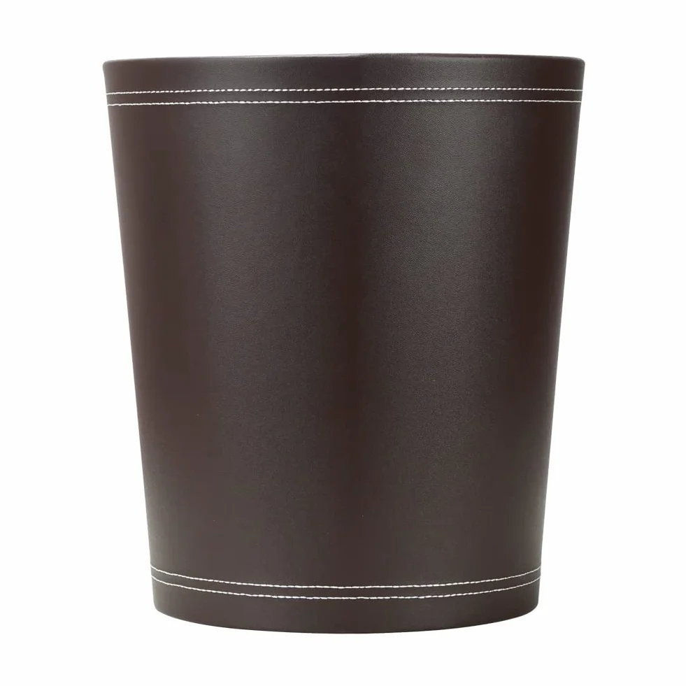 KINGFOM™ Classico Cestino per la Carta in Pelle, per Ufficio/Bagno/Cucina/Camera da Letto (Marrone)