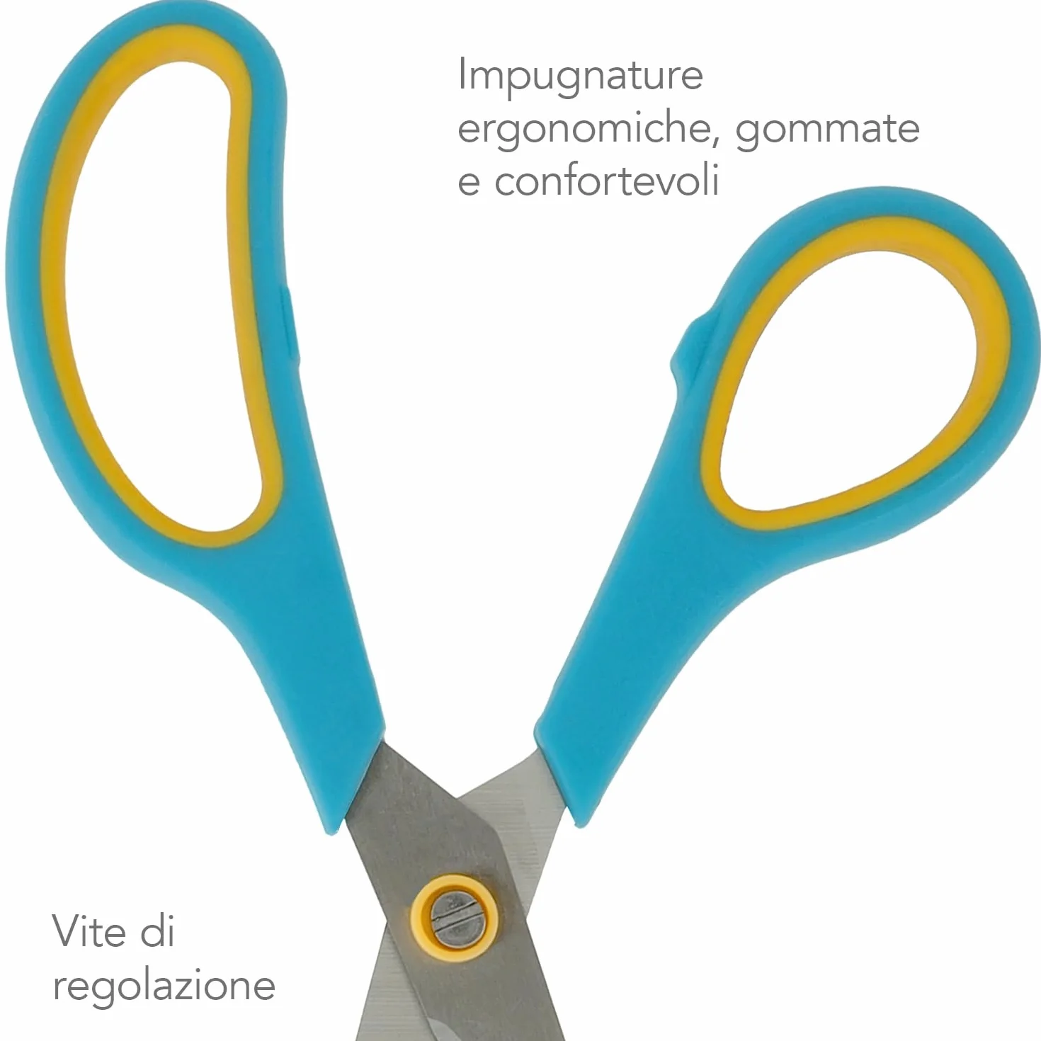 Westcott Easy Grip Scissors 3 pezzi Turchese | Set di 3 forbici universali con impugnatura confortevole | Lama in acciaio inox extra affilata e resistente | Forbici per casa e ufficio | N-90028 00
