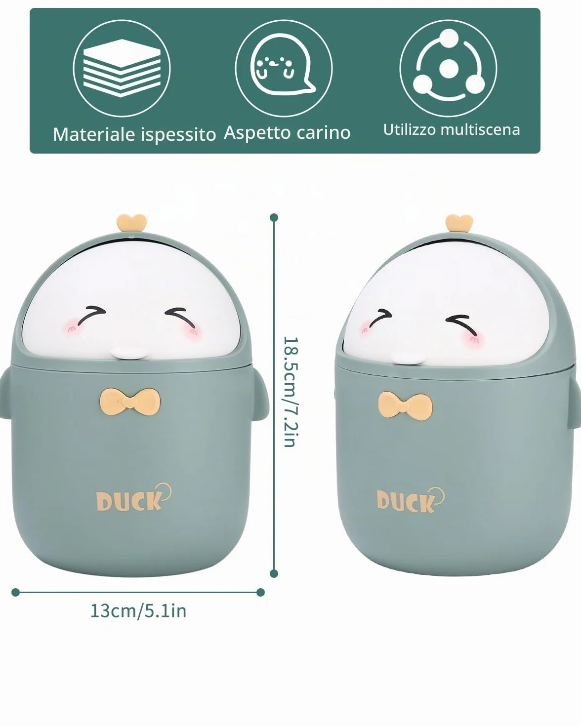 Cestino Spazzatura Piccolo, mini pattumiera da tavolo, Mini Piccola Pattumiera con Coperchio, Simpatico Cestino da Scrivania, Pattumiera Cucina, Cestino Ufficio, in Stile Cartone Animato Trash Can