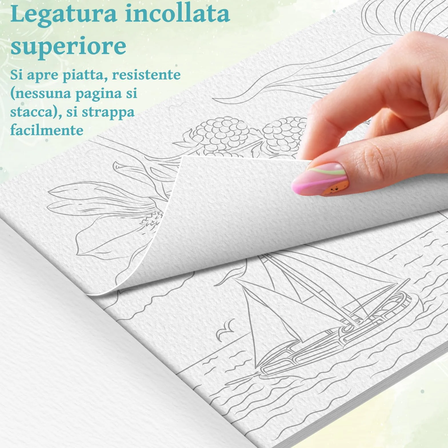Elfew 2 Libri da Colorare ad Acquerello per Adulti, A5 Lavoro ad Acquerello, Album da Colorare per Adulti, Acquarelli per Dipingere, con 30 Disegni Unici, Artigianato Artistico