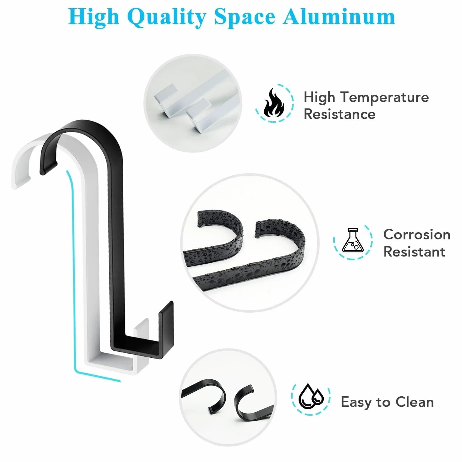 Faittoo Ganci per Termoarredo Bagno 4 Pezzi in Alluminio Adesivi