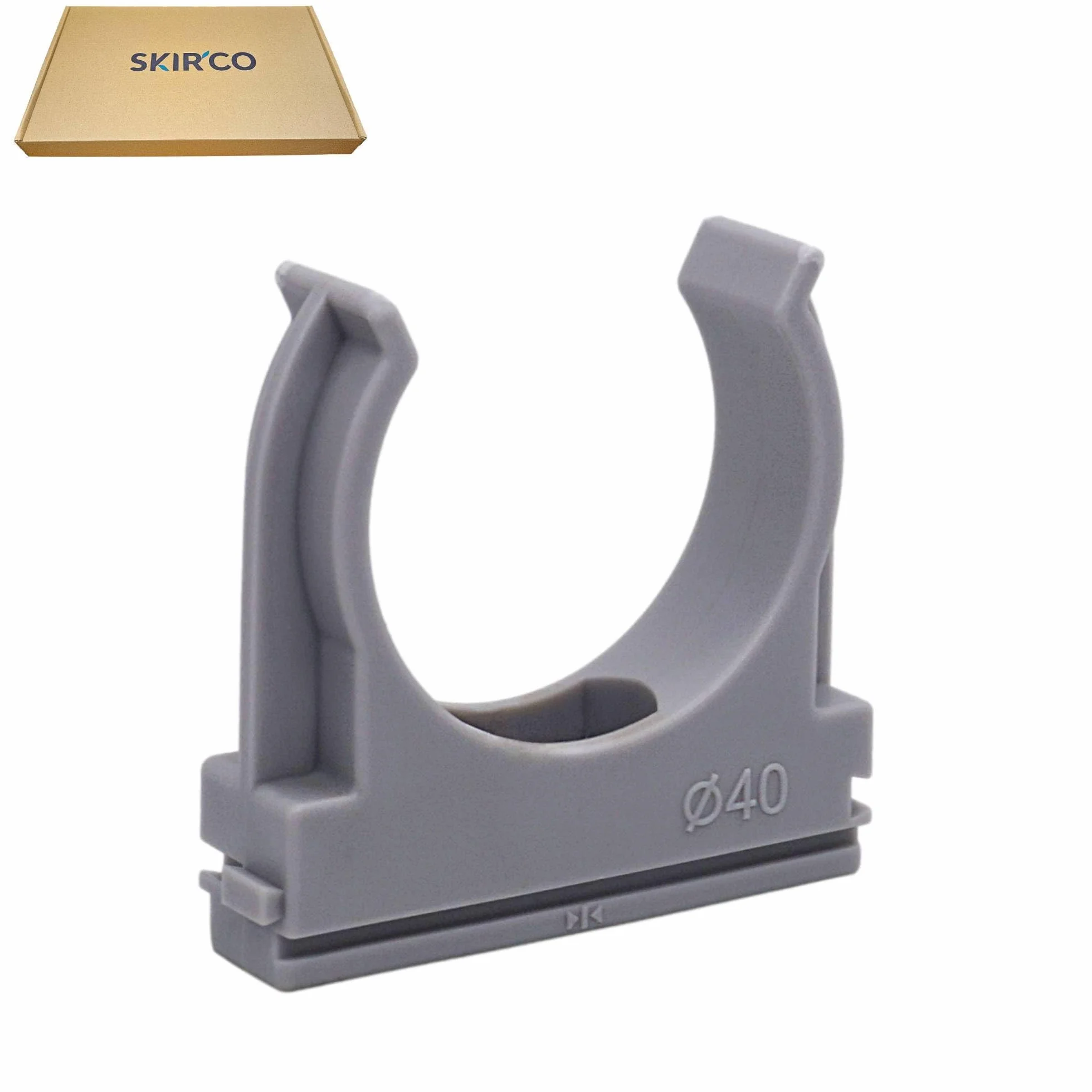 SKIR'CO (30 pezzi) Clip per tubi, morsetti in plastica per tubi da 40 mm, morsetti per tubi di tipo U, clip per tubi, ganci per tubi