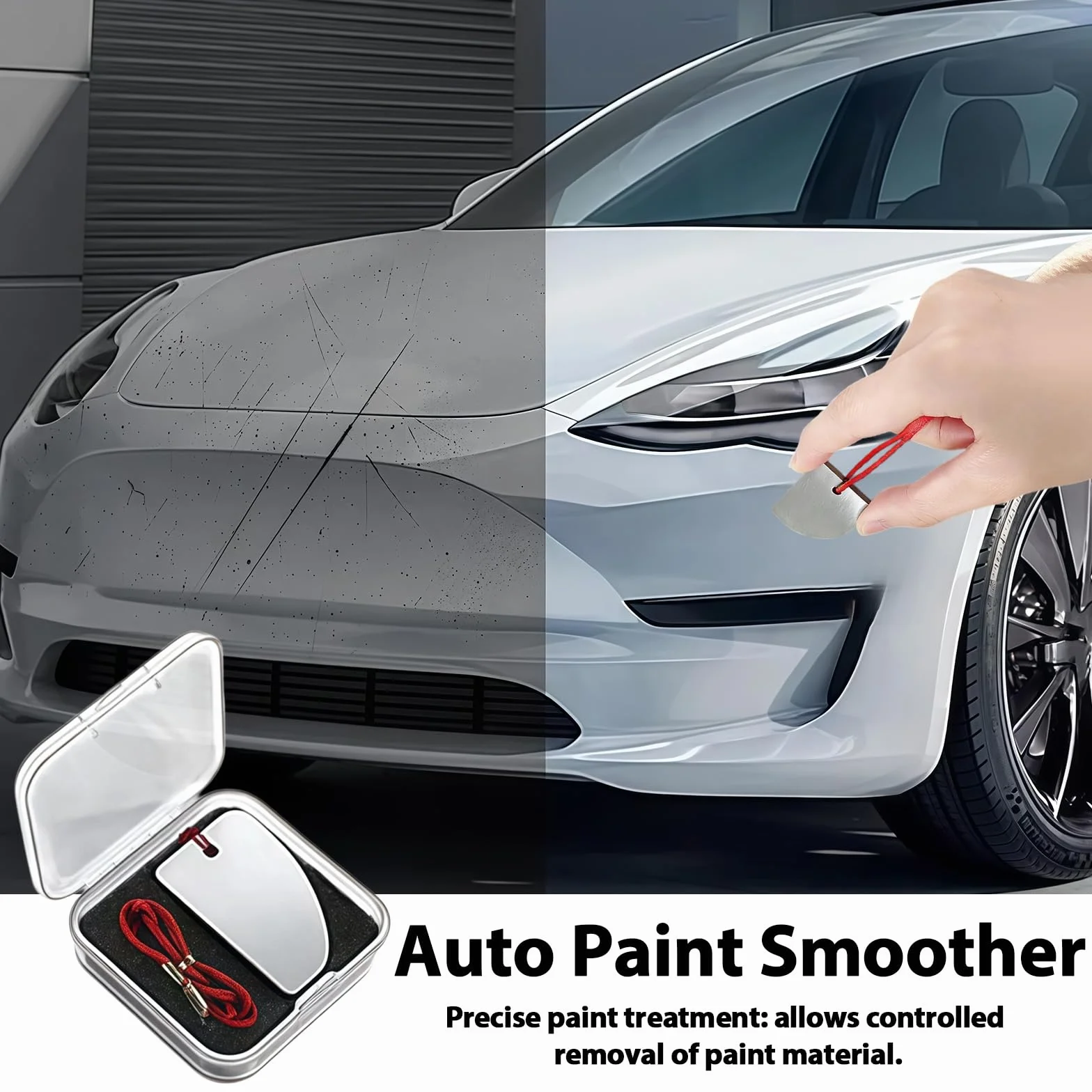 XQMMGO Raschietto per Vernice Auto in Carburo di Tungsteno, Pialla per Ritocco Vernice per Rimuovere Colature e Gocce, Set di Riparazione Carrozzeria Professionale con Lama di Precisione