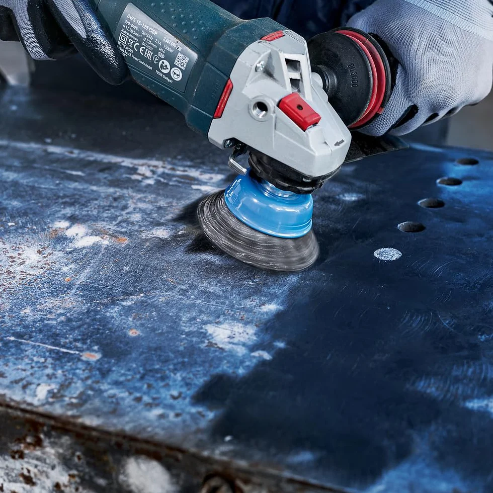 Bosch 1x Spazzola a tazza PRO Metal heavy piccole, filetto M14 (per Acciaio, Ø 75 mm, Professional Accessorio Smerigliatrice angolare piccola)