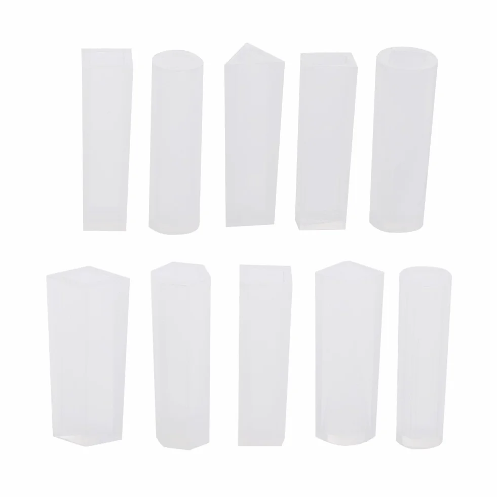 Set di 10 stampi in silicone con cilindri per gioielli fai da te, a strisce, multifunzione, in resina, per creare ciondoli trasparenti artigianali