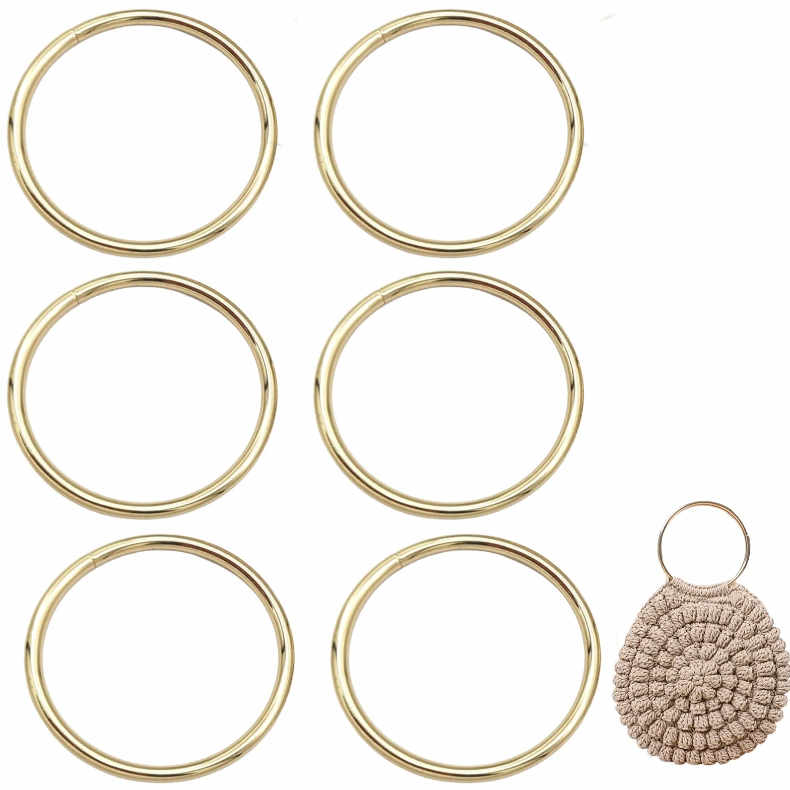 6 x Manici in Metallo per Borse,Manici per Borse Uncinetto, Sostituzione Manici Ideali per Borse in Pelle, Tote Bag, Borse a Cornice, Fatti a Mano e Uncinetto DIY