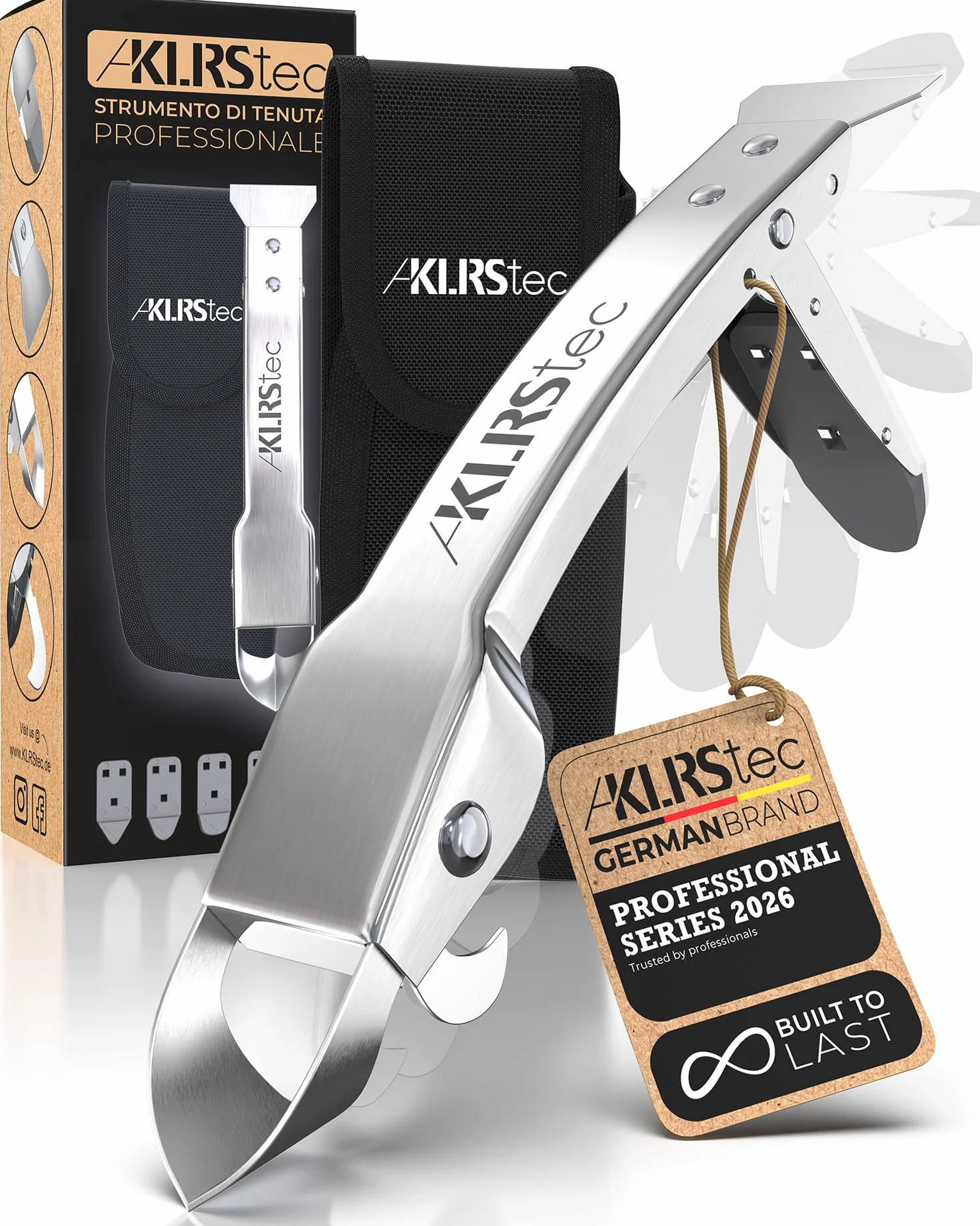 KLRStec Professionale Strumento per Calafataggio [100% acciaio inox] Robusto 4 in 1 Kit di Strumento Raschietto e Spatola per Giunti - Set di Strumenti per Rinnovare le Giunti in Silicone