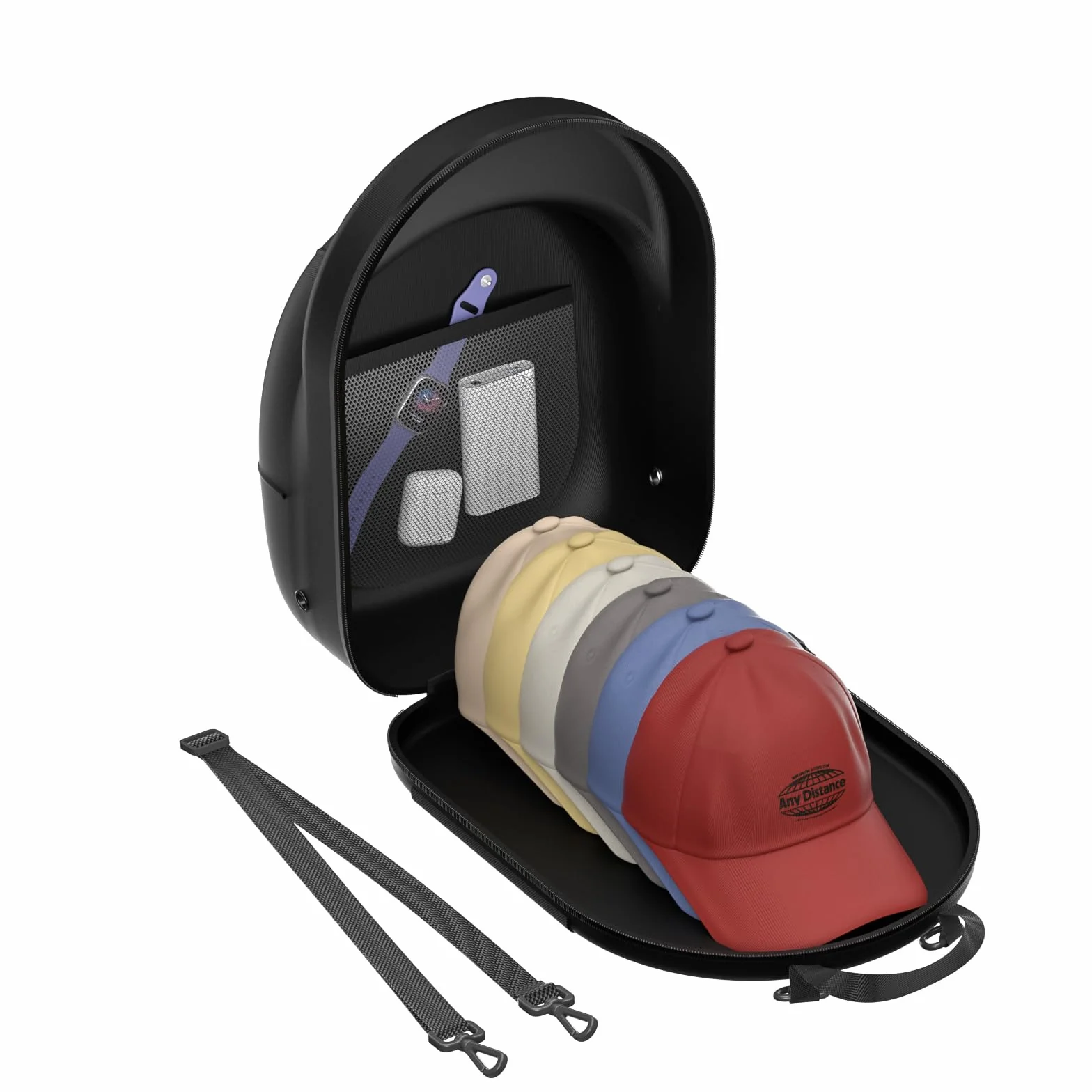 CLESOO Porta Cappellini da Viaggio, Porta Cappelli da Baseball con Maniglia per Tracolla Regolabile Custodia da Cappelli Organizzatore per Viaggi, Archiviazione Domestica
