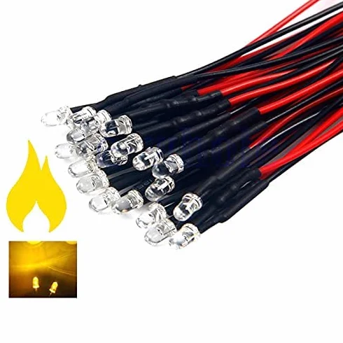 Diodi LED 3 mm giallo 12V Confezione 10 pezzi