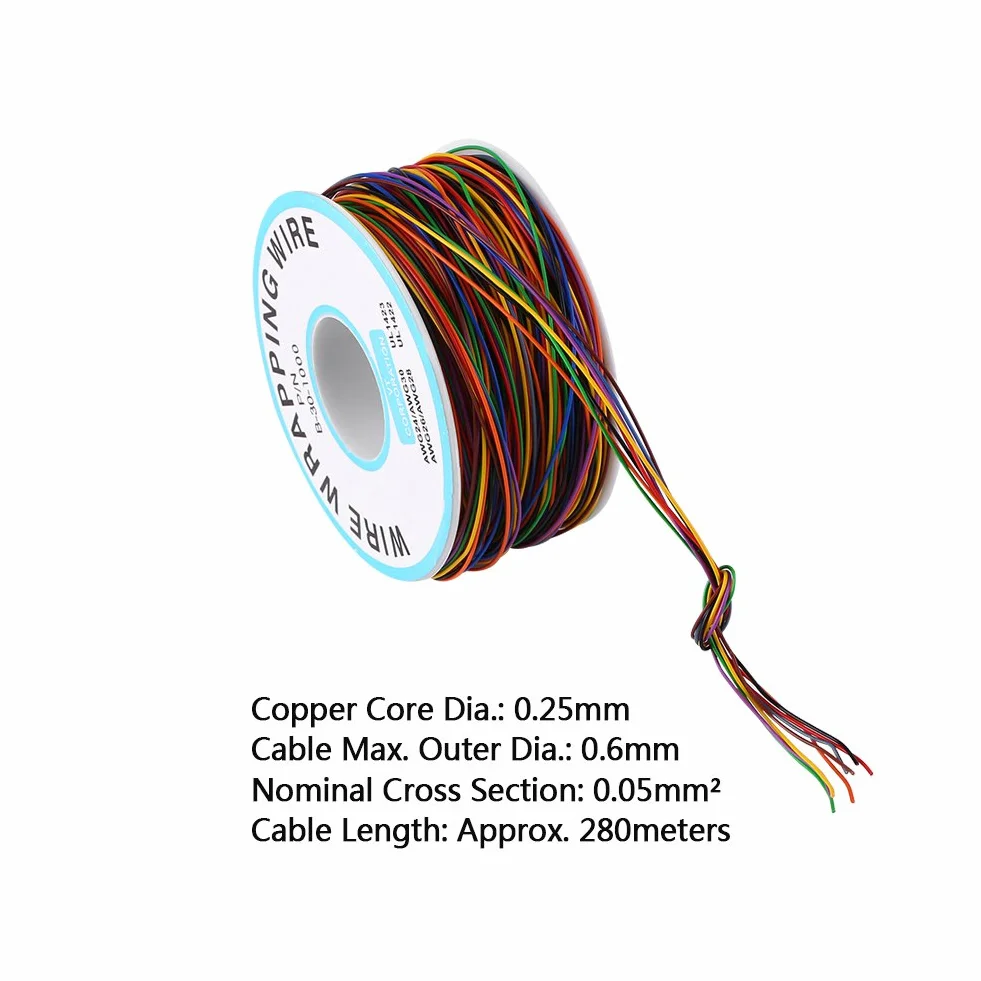 Rotolo Cavo in Rame Stagnato flessibile e isolante con bobina di plastica per Laptop Scheda madre Display LCD Test elettronico Cavi di saldatura PCB