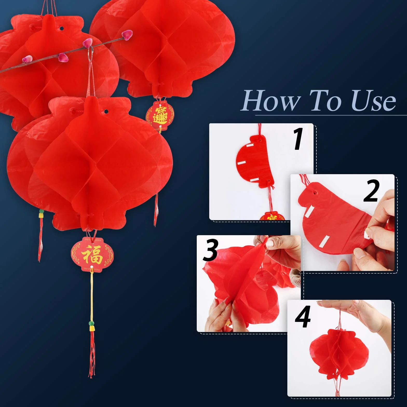 Lanterne Cinesi 15 cm Rosse Decorazione Festa Cinese 30 Pz