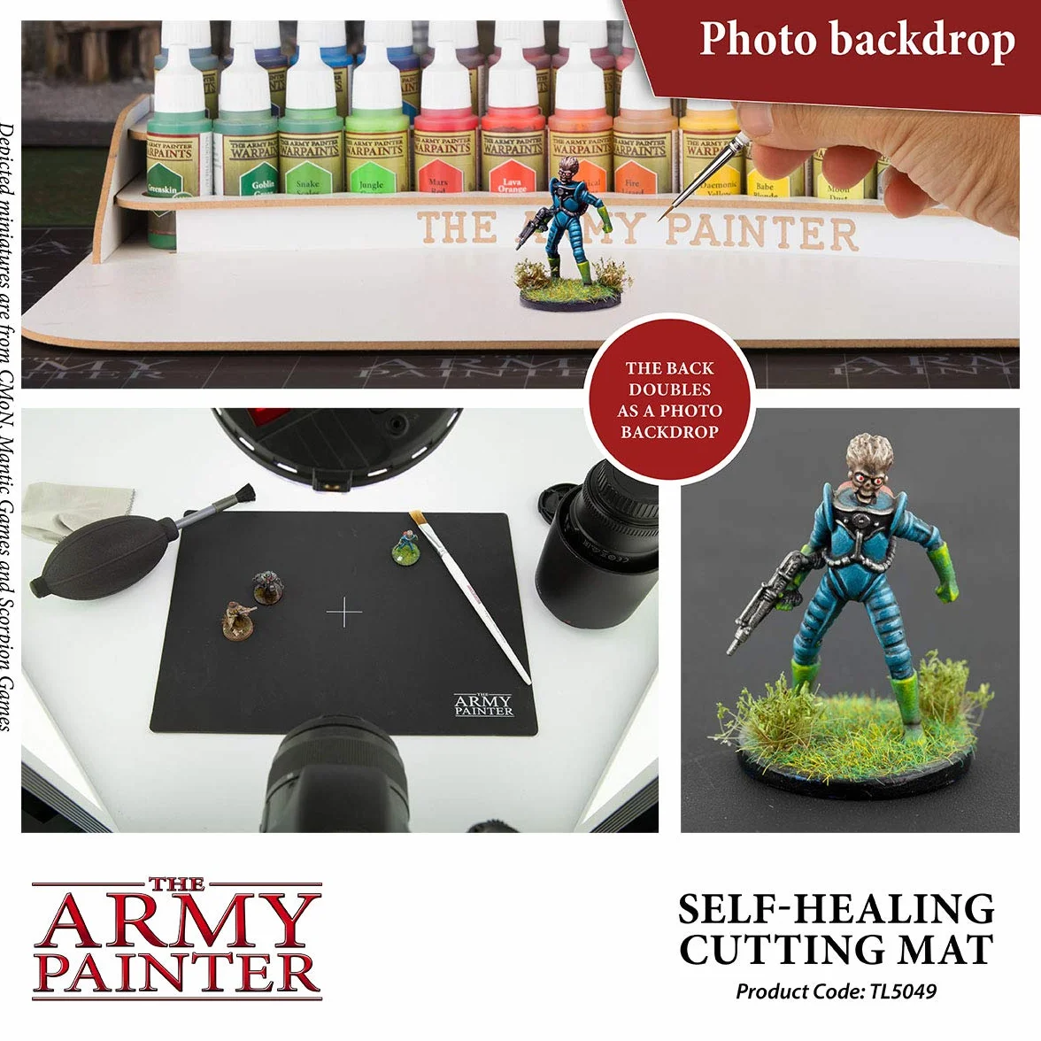 The Army Painter | Tappetino da Taglio Autorigenerante | PVC Antiscivolo Doppio Lato | Tavola con 3 Strati | Griglia per Taglio di Precisione | Modellismo