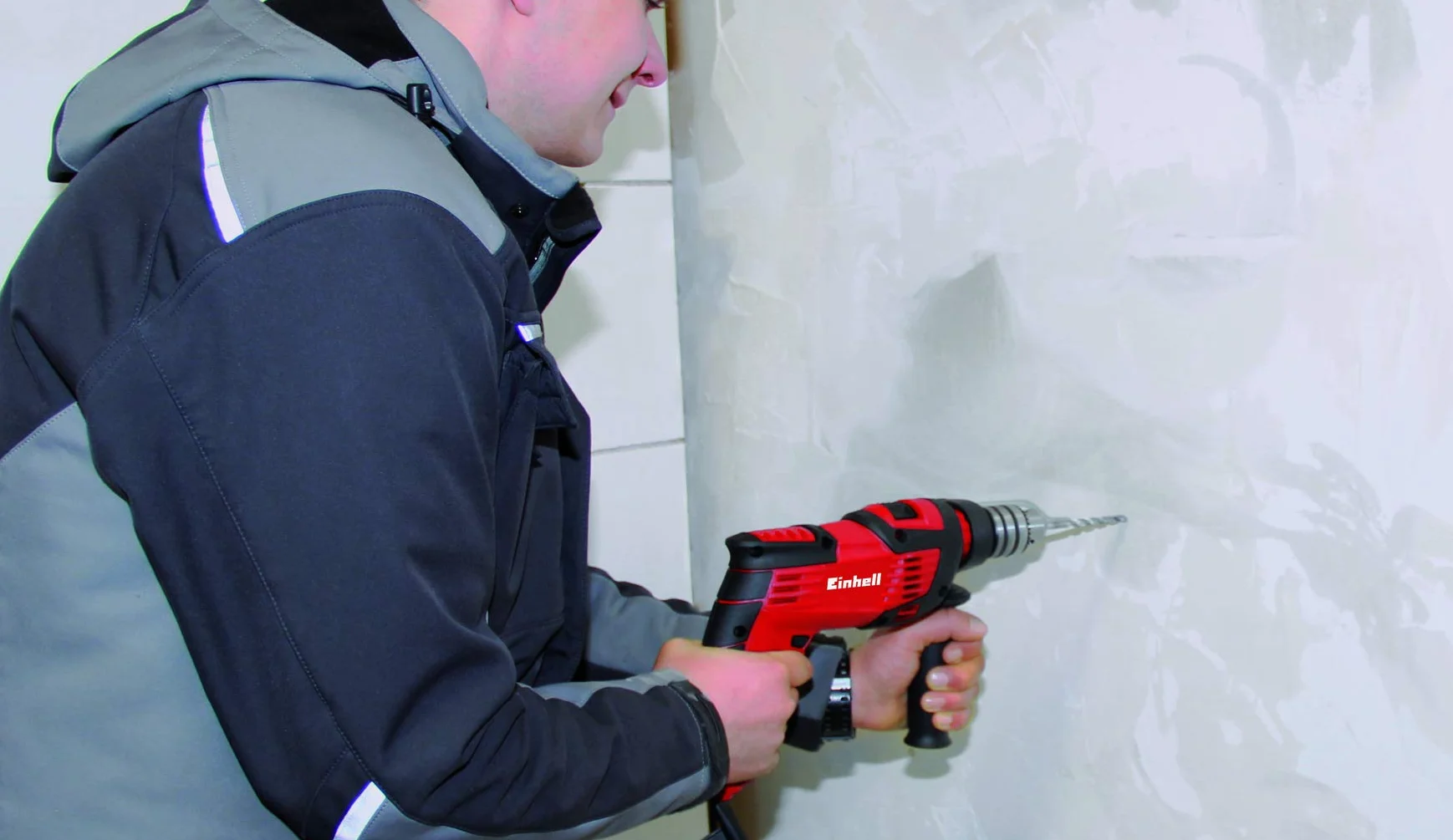 Einhell TC-ID 1000 E Trapano a Percussione, Impugnatura Antiscivolo, 1000 W, Rosso, Nero