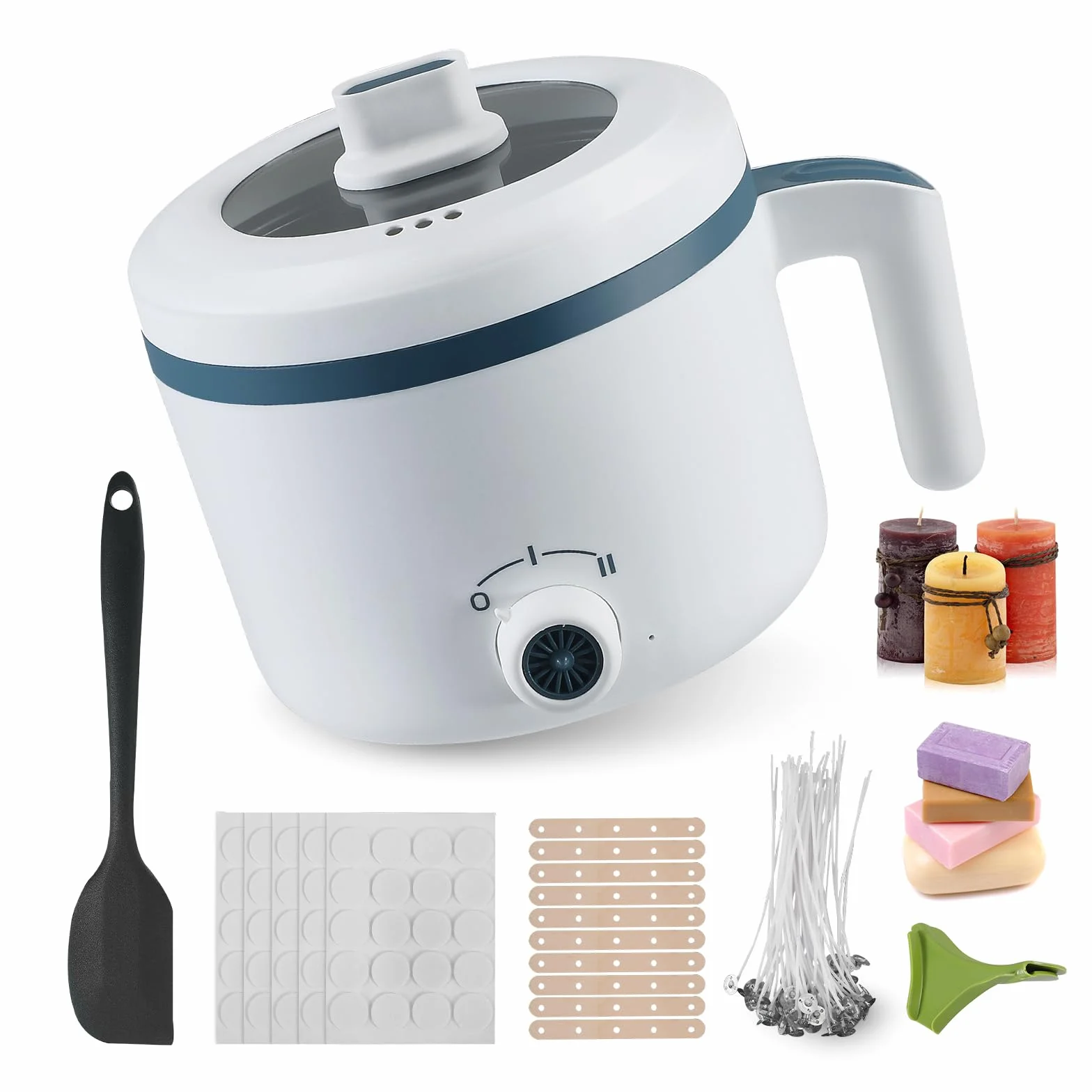 Sciogli Cera per Candele ,1,7 L Pentola Elettrica per Fondere la Cera Kit per Fabbricazione Candele,Pentola Sciogli cera Per Candele, Ideale per candele, saponi, cera fusa e progetti fai-da-te