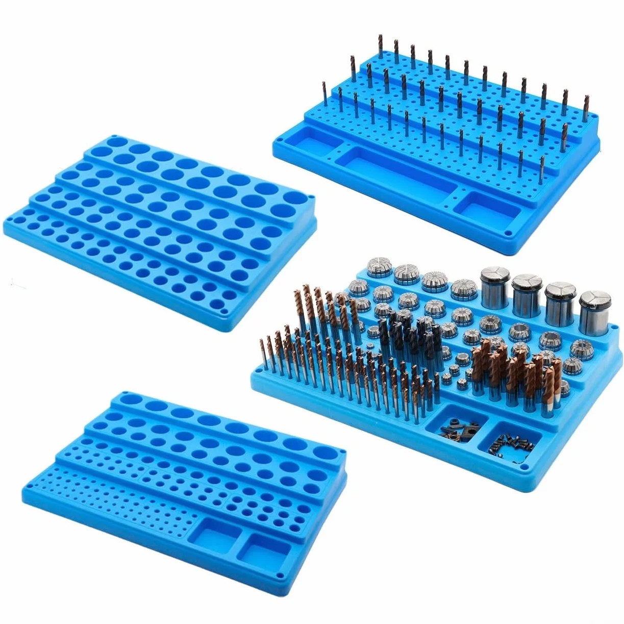 Scatola portaoggetti per punte da trapano e utensili di fresatura con 288 fori per una facile organizzazione e accesso (4-16 mm, 200 fori)
