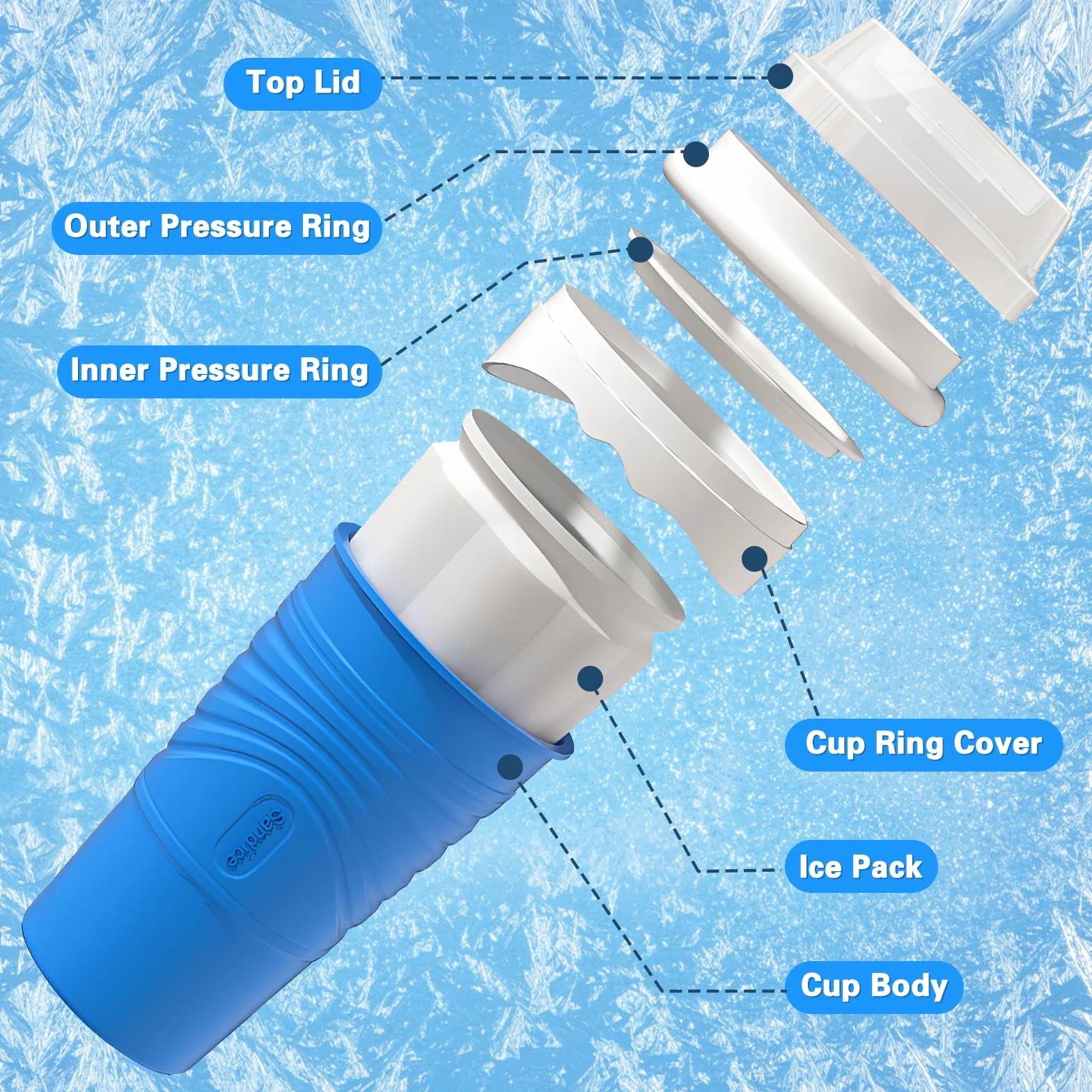 Macchina per Granita Slushy Maker 500 ml Silicone Frozen Magic Squeeze Cup con Canuccia e Cucchiaio 2 in 1
