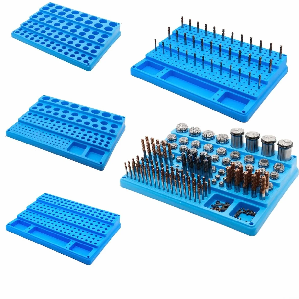 Scatola portaoggetti per punte da trapano e utensili di fresatura con 288 fori per una facile organizzazione e accesso (4-16 mm, 200 fori)