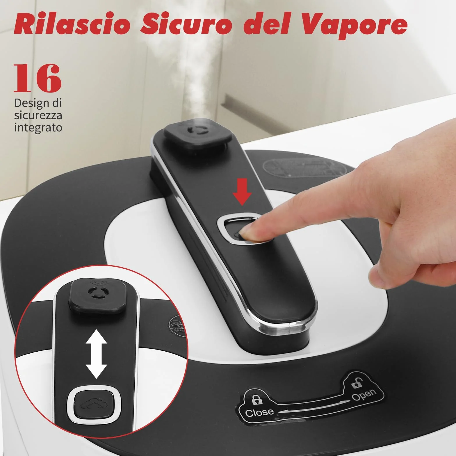 Aigostar Panda – Pentola a Pressione Multifunzione e Cottura Lenta, 14 Funzioni Programmabili, Pentola in Lega di Alluminio con Rivestimento Antiaderente da 5,5 litri, 1000 W, Ricettario in PDF
