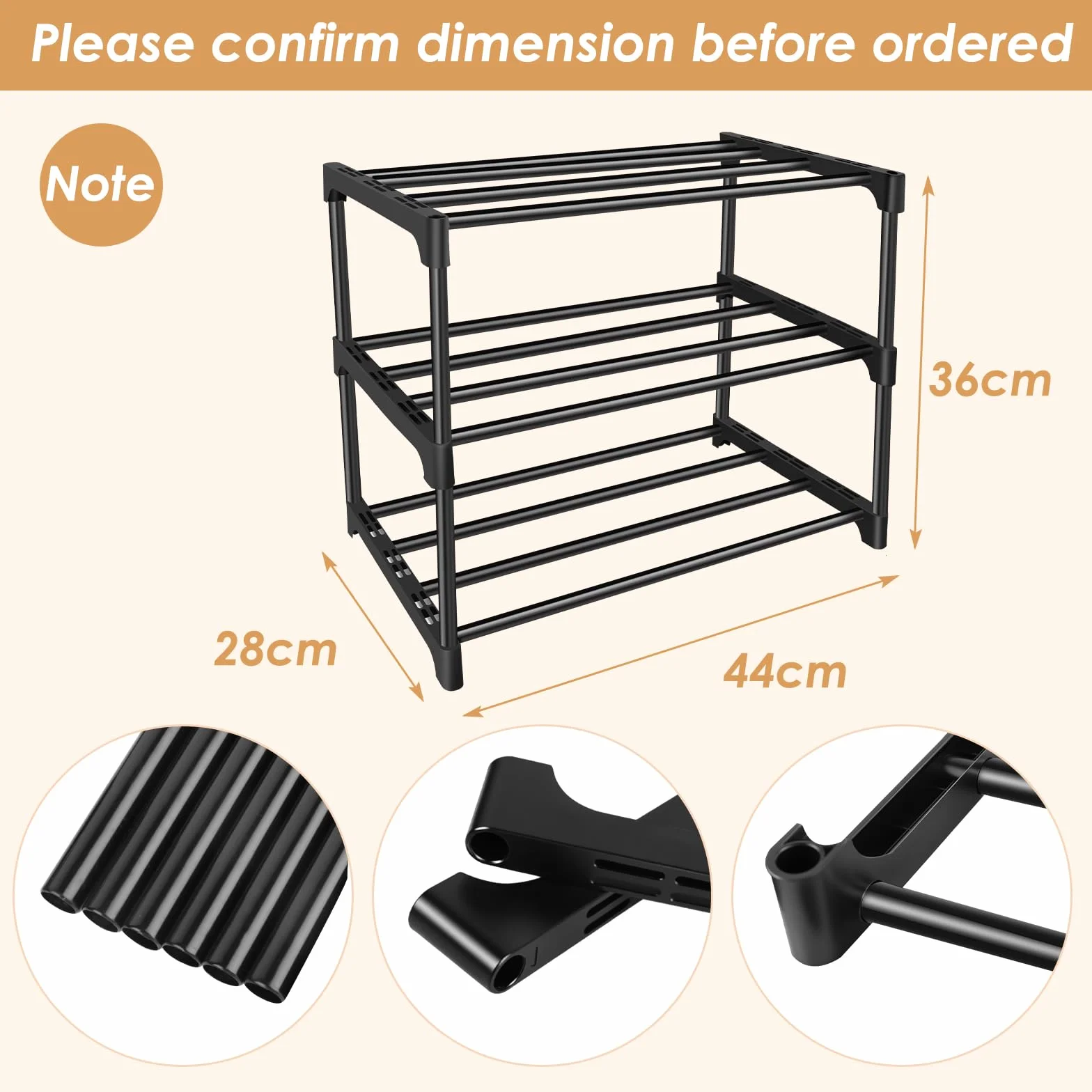 Scarpiera Ingresso a 3 Livelli, Scarpiera Piccola Portascarpe da Armadio Organizer Scarpe Salvaspazio in Metallo Slim Shoe Rack per Soggiorno Corridoio Camera da Letto, Nero