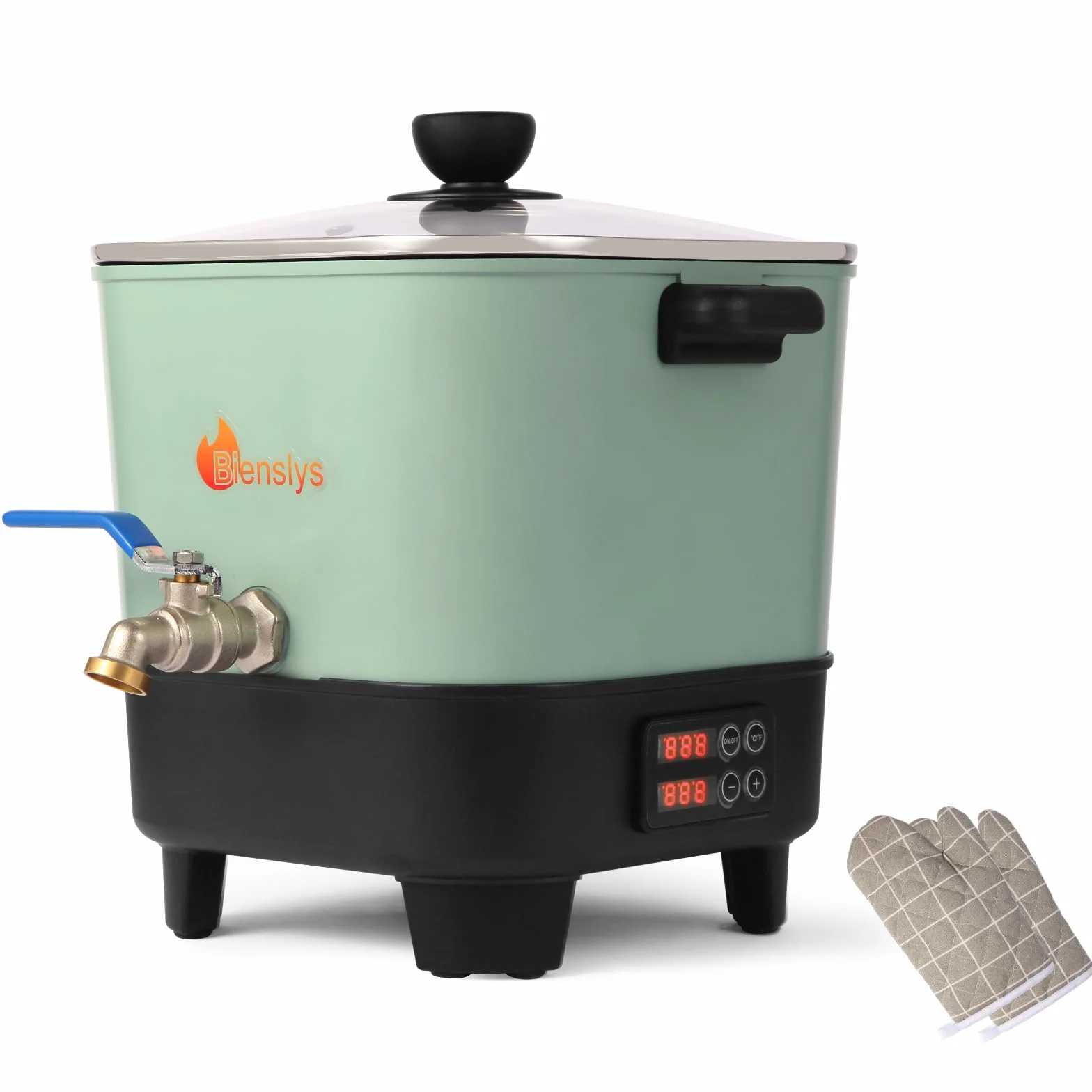 Fonde Cera Elettrico da 6,5 L per Candele e saponi – Pannello di Temperatura Digitale con beccuccio, Rivestimento Antiaderente, Fondo a V per versare e Pulire Facilmente