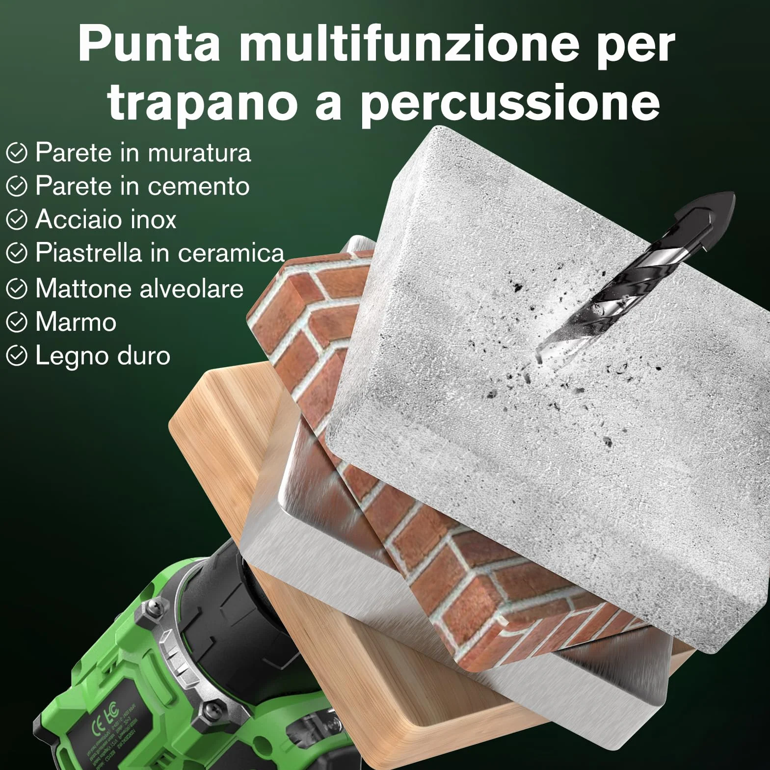 Ginour Avvitatore a Batteria 21V, Brushless Trapano a Percussione 50Nm, 2x2.0Ah Li compatibile con Makita 18V, 47 Accessori, 23+3 Coppie, 2 Velocità Multifunz. Trapani Avvitatori 10mm metallo Mandrino