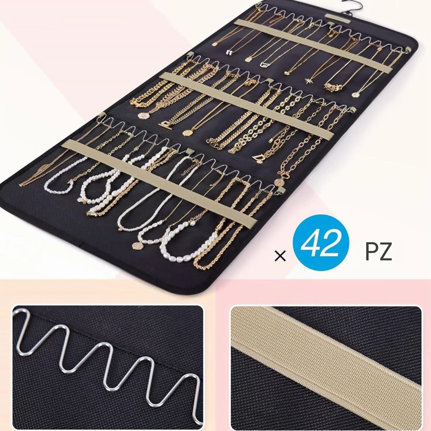 Jewelry Organizer per Armadio, Porta Orecchini da Appendere, Appendi Gioielli Donna Muro
