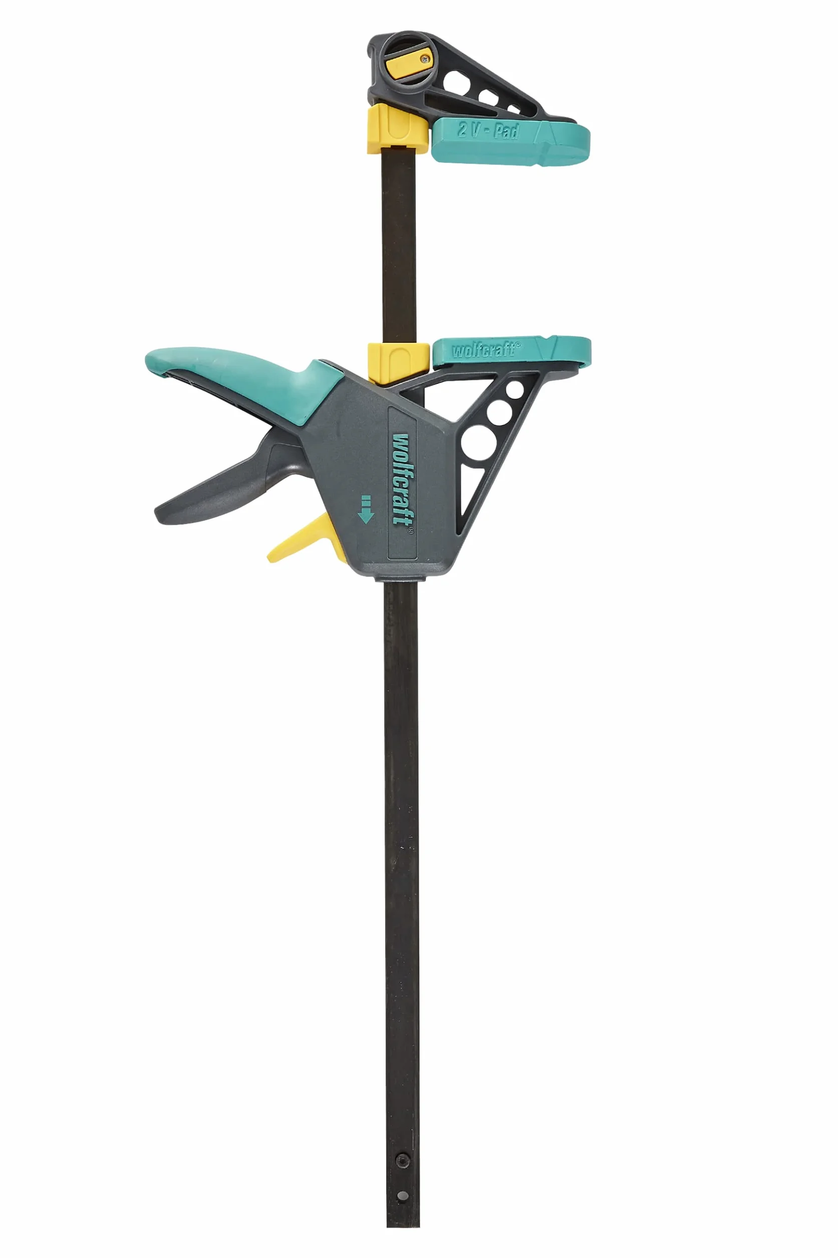 wolfcraft Morsetto a una mano PRO L, 450 mm I 3032000 I Per un lavoro controllato e confortevole - ideale per la lavorazione del legno e la costruzione di mobili