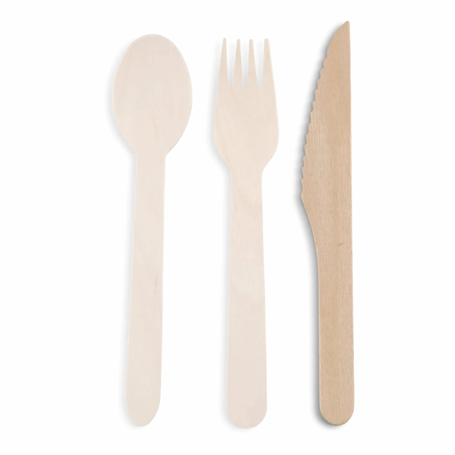 BIOZOYG Coltello di legno posate monouso set da tavola usa e getta