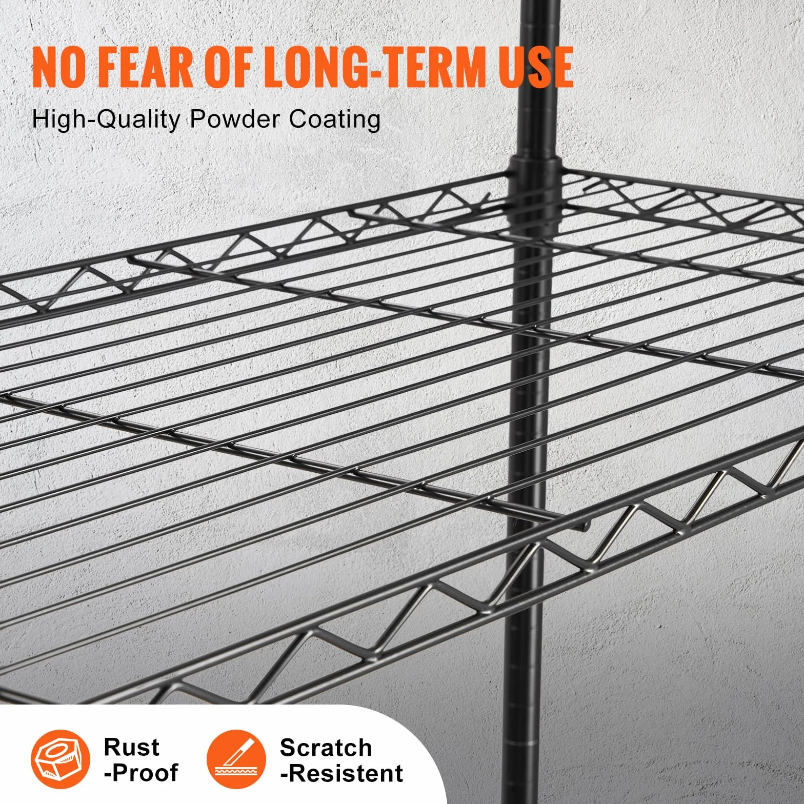 VEVOR Scaffale portaoggetti con Ruote, 4 Ripiani Regolabili, Capacità 700 Libbre, Scaffali da Garage per Carichi Pesanti Scaffale Metallico Organizzatore in Metallo, Nero, 47,2"x17,7"x74"