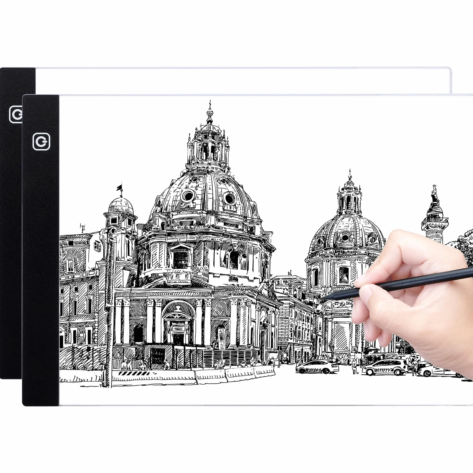 Coolzon Tavoletta Luminosa A5, Lavagna Luminosa A5 LED Light Pad con Luminosità Regolabile, LED Tavoletta Luminosa,Ultra Sottile per Animazione, Schizzi, Progettazione, Disegno, Pittura a Diamante 5D