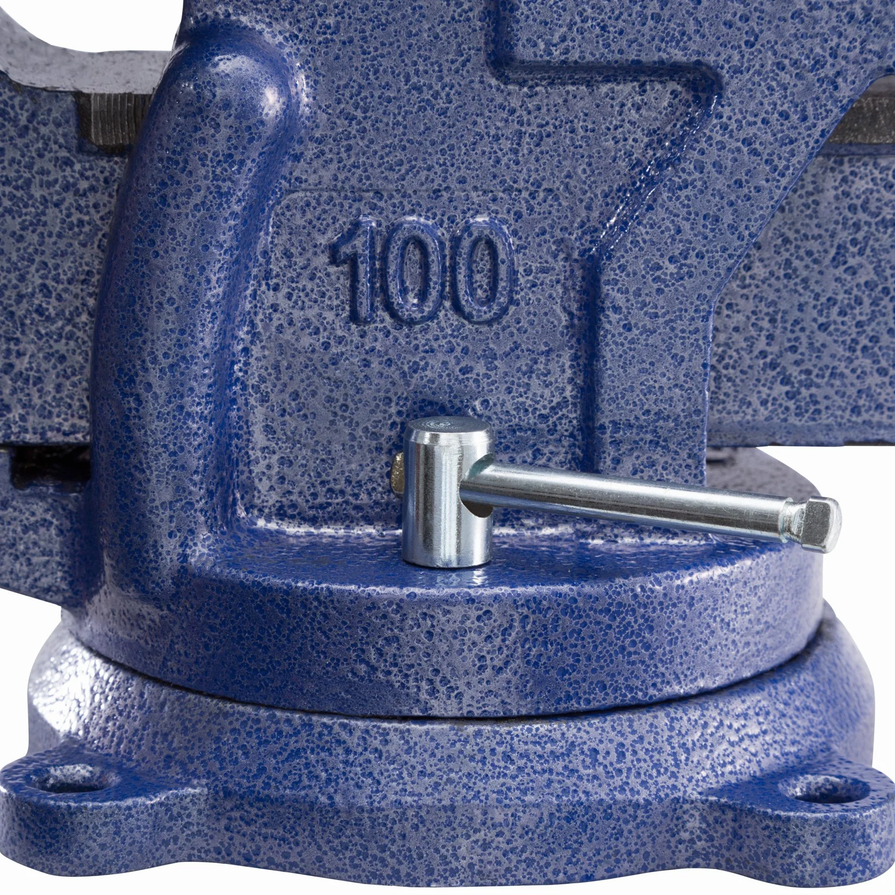 tectake® Morsa da Banco Ghisa 27x10x15 cm, Morsa da Falegname con Incudine per Banco da Lavoro, Attrezzi Falegnameria, Base Girevole, Apertura 125 mm, Ideale Fai da te in Garage o Officina - Blu