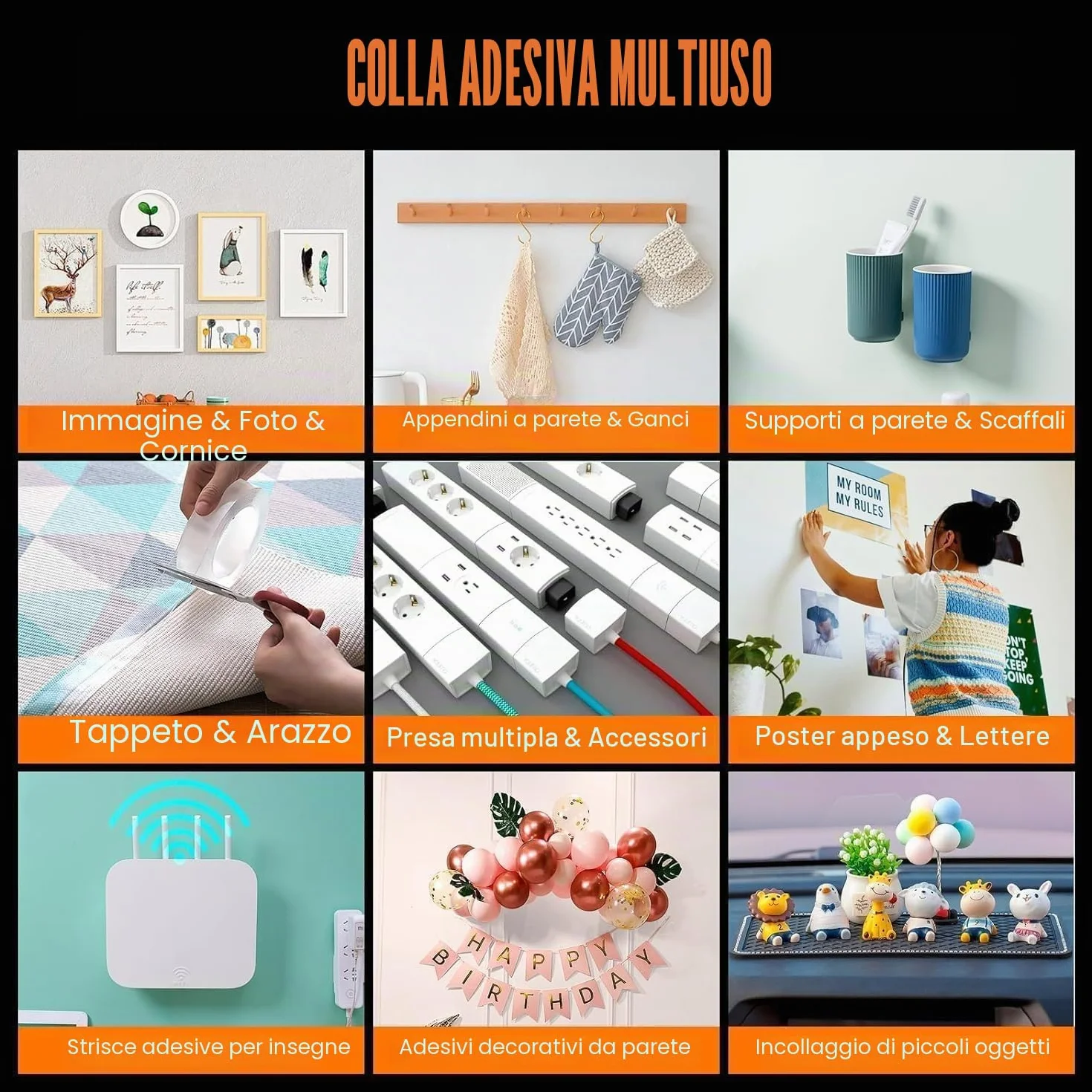 GRIFEMA GA4001-1 Nastro Biadesivo Extra Forte, 3 Metri Nastro Biadesivo Trasparente, Impermeabile, per Pareti e Moquette