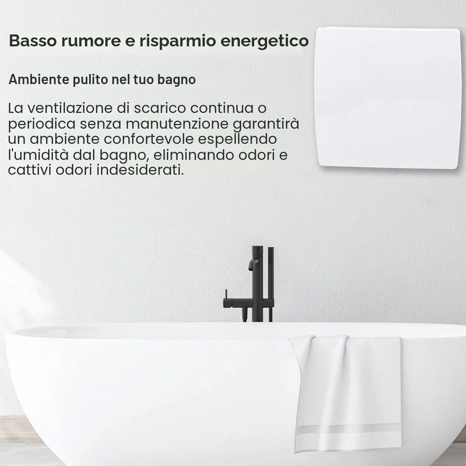 Aygrochy Ventola Aspirazione 100mm con sensore di umidità e timer, Estrattore Aria Silenzioso per Bagno e Cucina