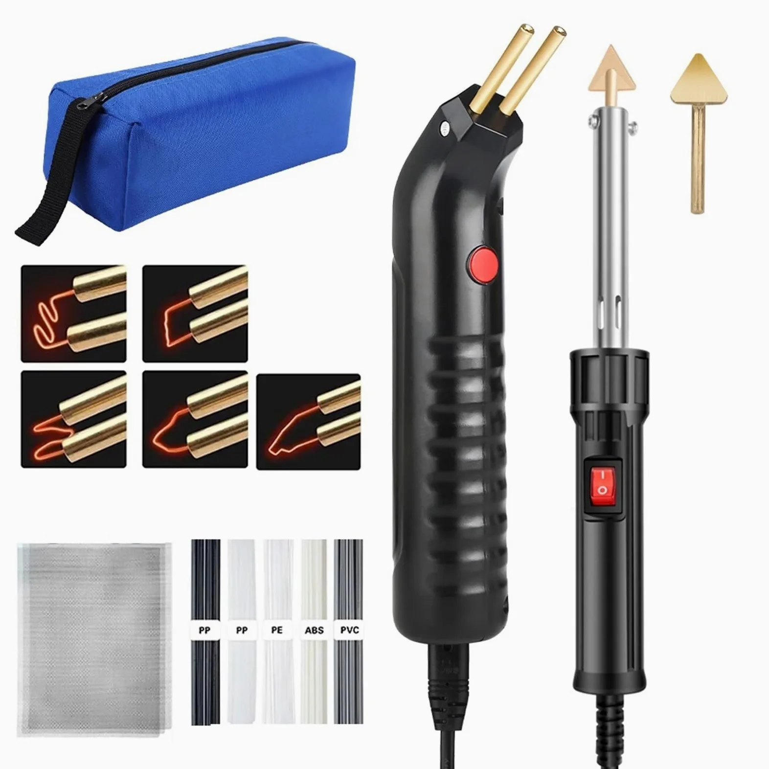 Kit Riparazione Paraurti Auto Kit di Strumenti per Saldatore di plastica,Kit per Riparazione paraurti, Saldatore di plastica Portatile, Kit per Saldatore(B)