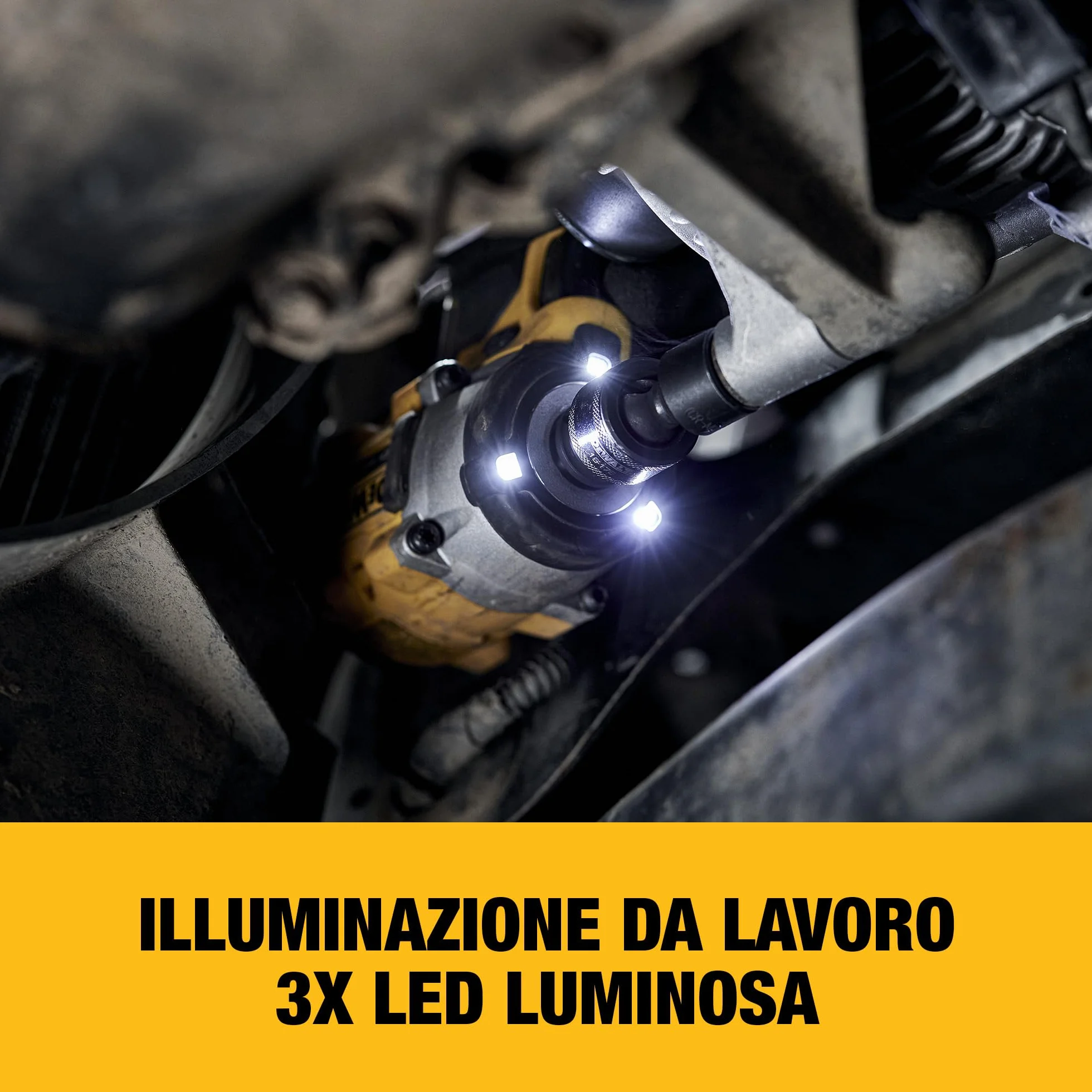 DEWALT Avvitatore a impulsi compatto 18V XR Brushless con attacco quadro 1/2" e perno di tenuta, solo corpo macchina, DCF922N-XJ