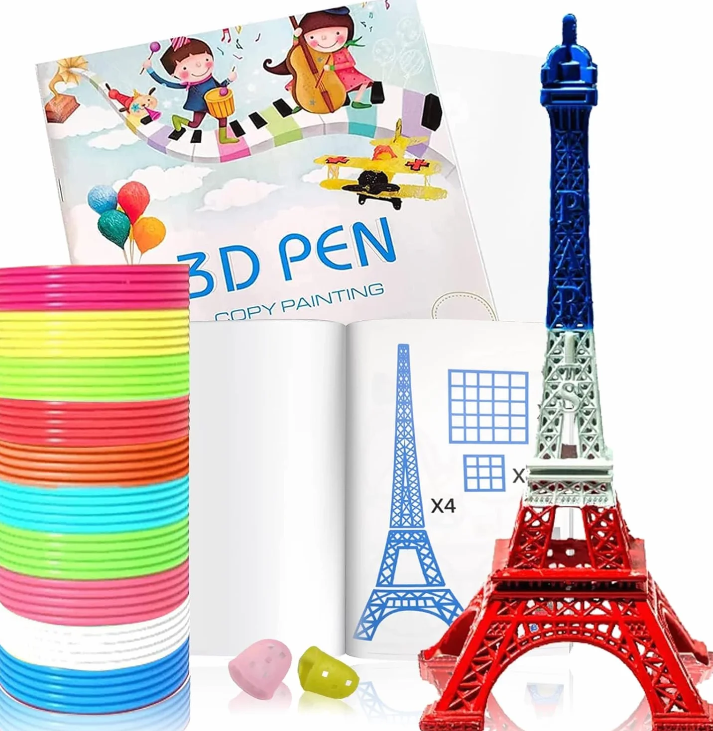 Modelli di Penne 3D Bambini, Carta da Disegno per Stampante 3D, 3D Modello di Graffiti per La Penna, con Piastra Trasparente, per Bambini, Principiante