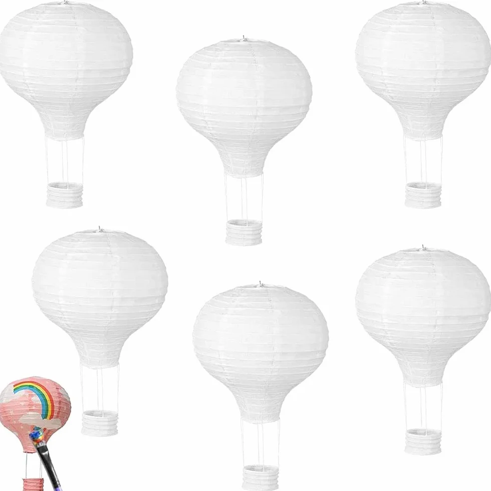 6 Lanterne Decorative In Carta a Forma Di Mongolfiera, Mongolfiera Decorative Paralumi, Mongolfiera Da Appendere, Lanterne Volanti, Per Compleanno Matrimonio Baby Shower DIY Decorazione