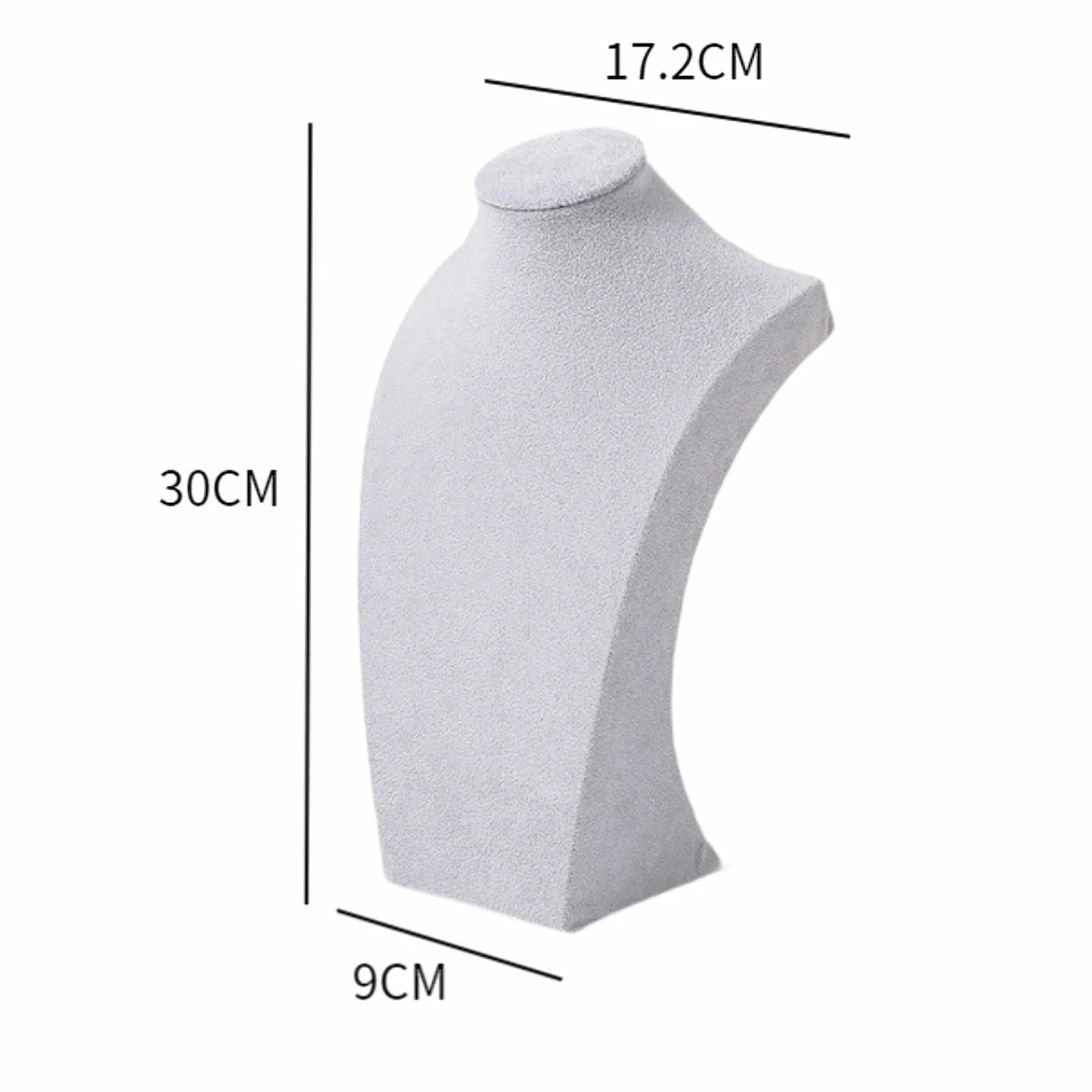 Espositore per collana Supporto per manichino Vetrina Decorazione Busto per gioielli Grigio 30 cm